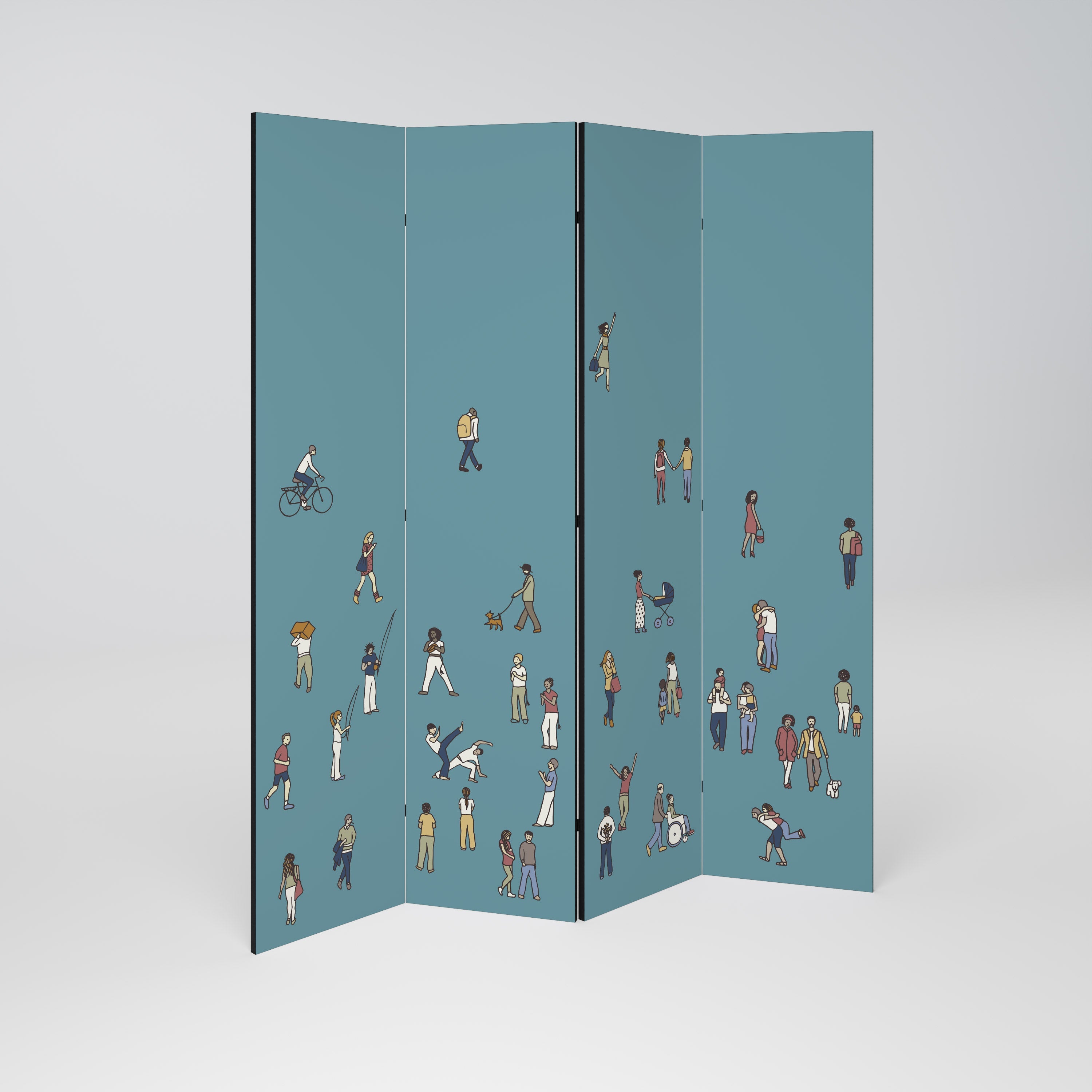 COLLECTIVE STREAM Decorative 4-Panel Room Divider