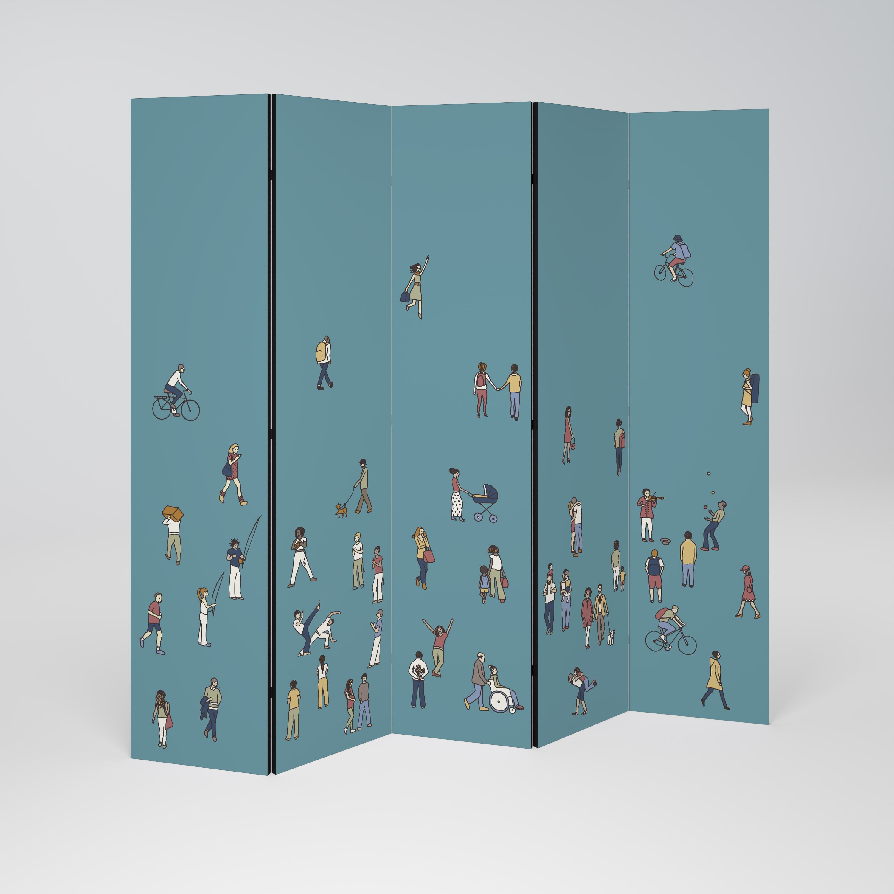COLLECTIVE STREAM Decorative 5-Panel Room Divider
