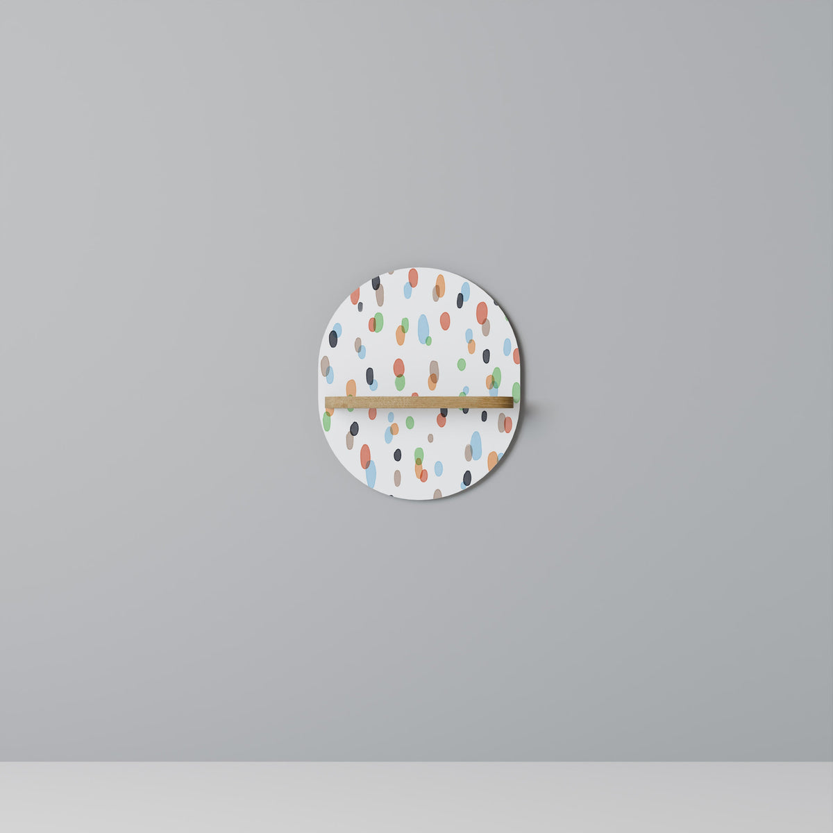 ENERGETIC SPOTS Oval Art Shelf In Oak Effect
