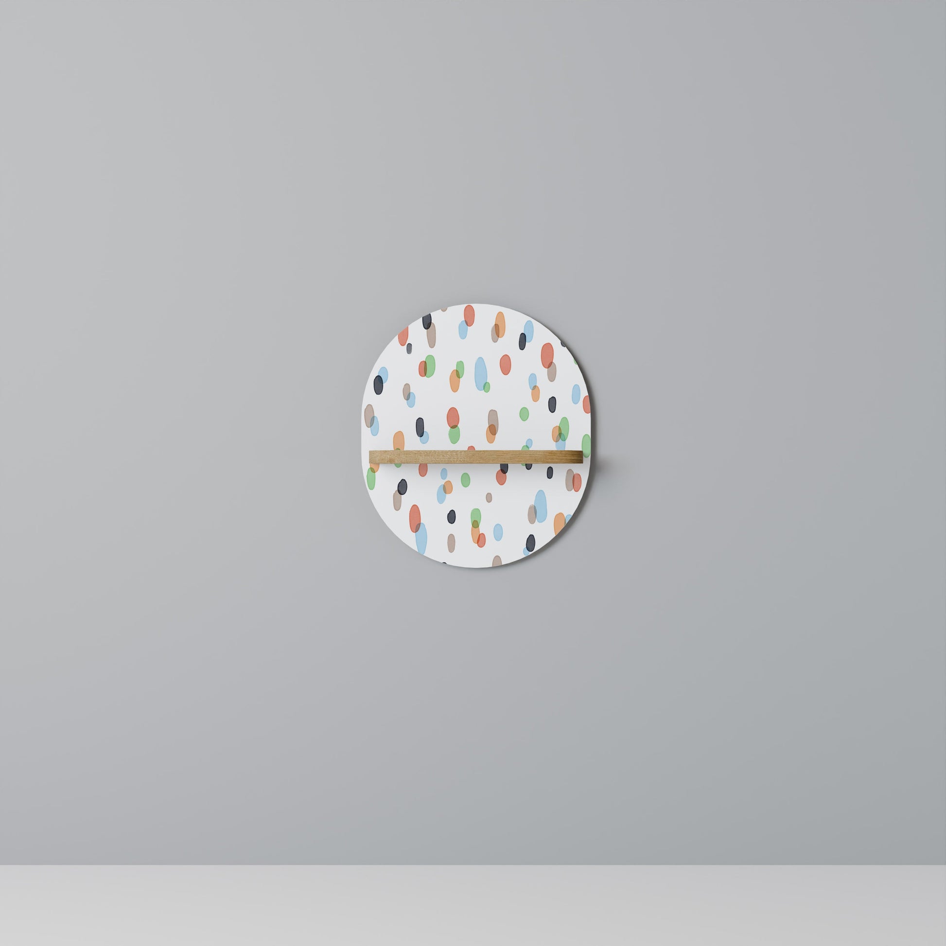 ENERGETIC SPOTS Oval Art Shelf In Oak Effect