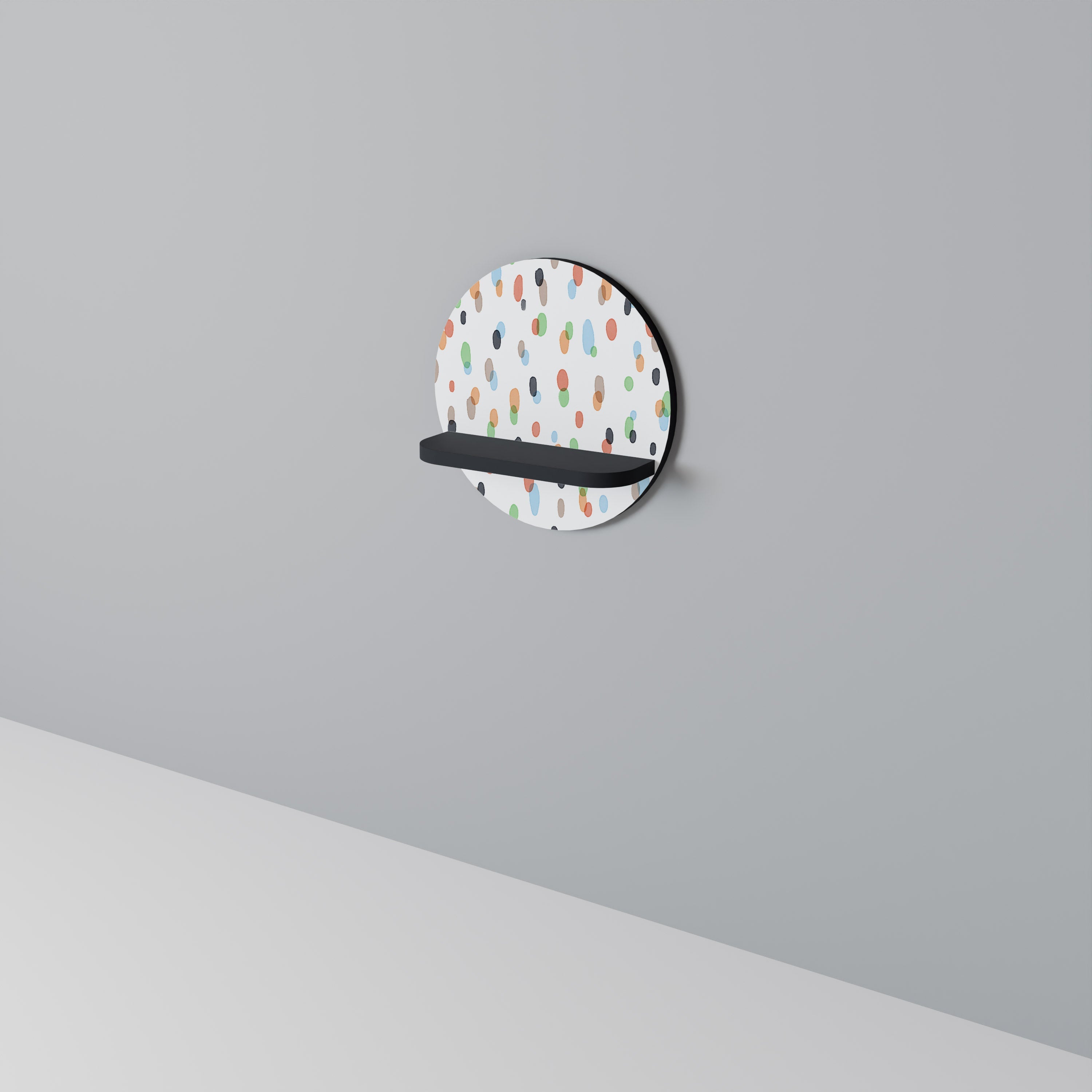 Étagère d'art ronde ENERGETIC SPOTS en finition noire