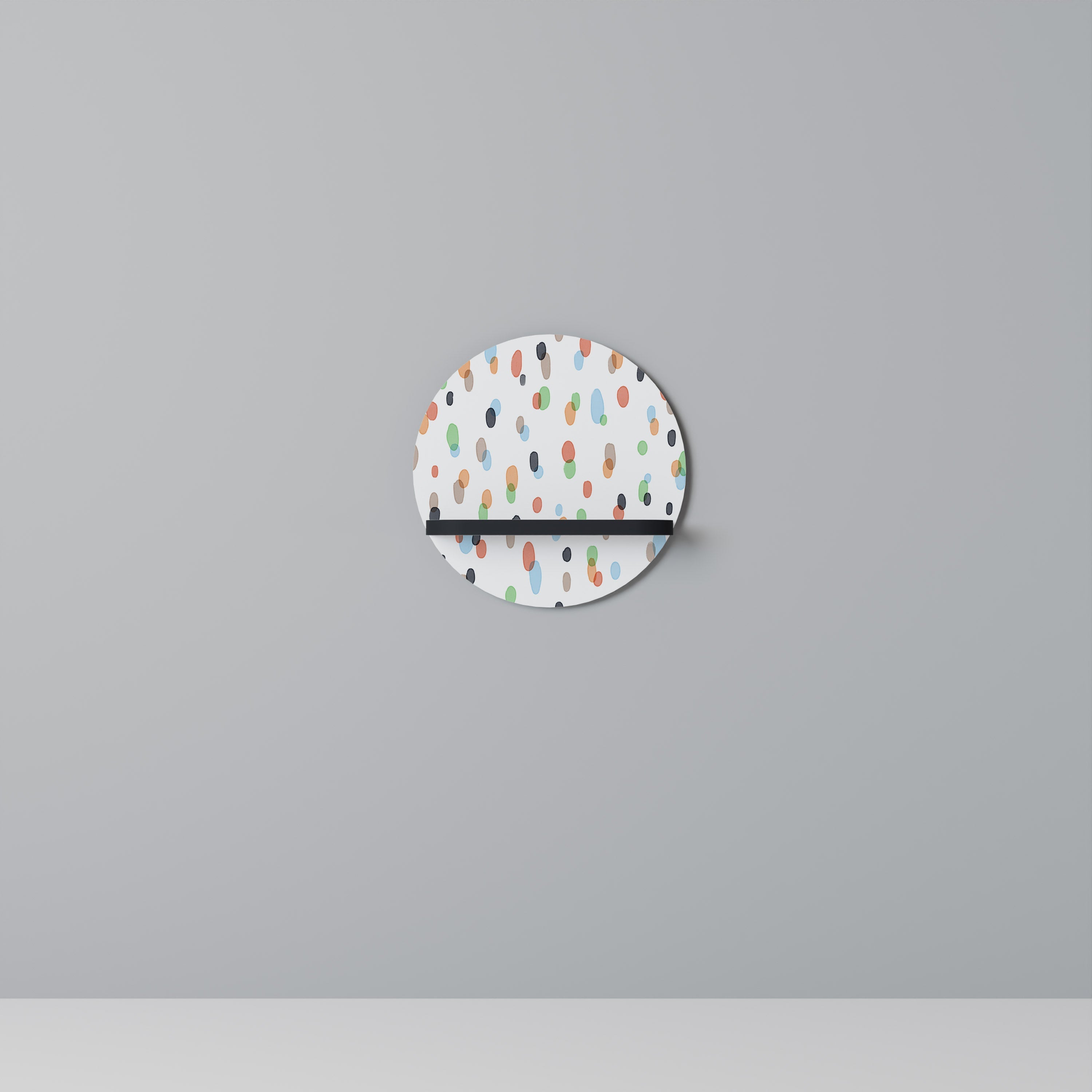 Étagère d'art ronde ENERGETIC SPOTS en finition noire