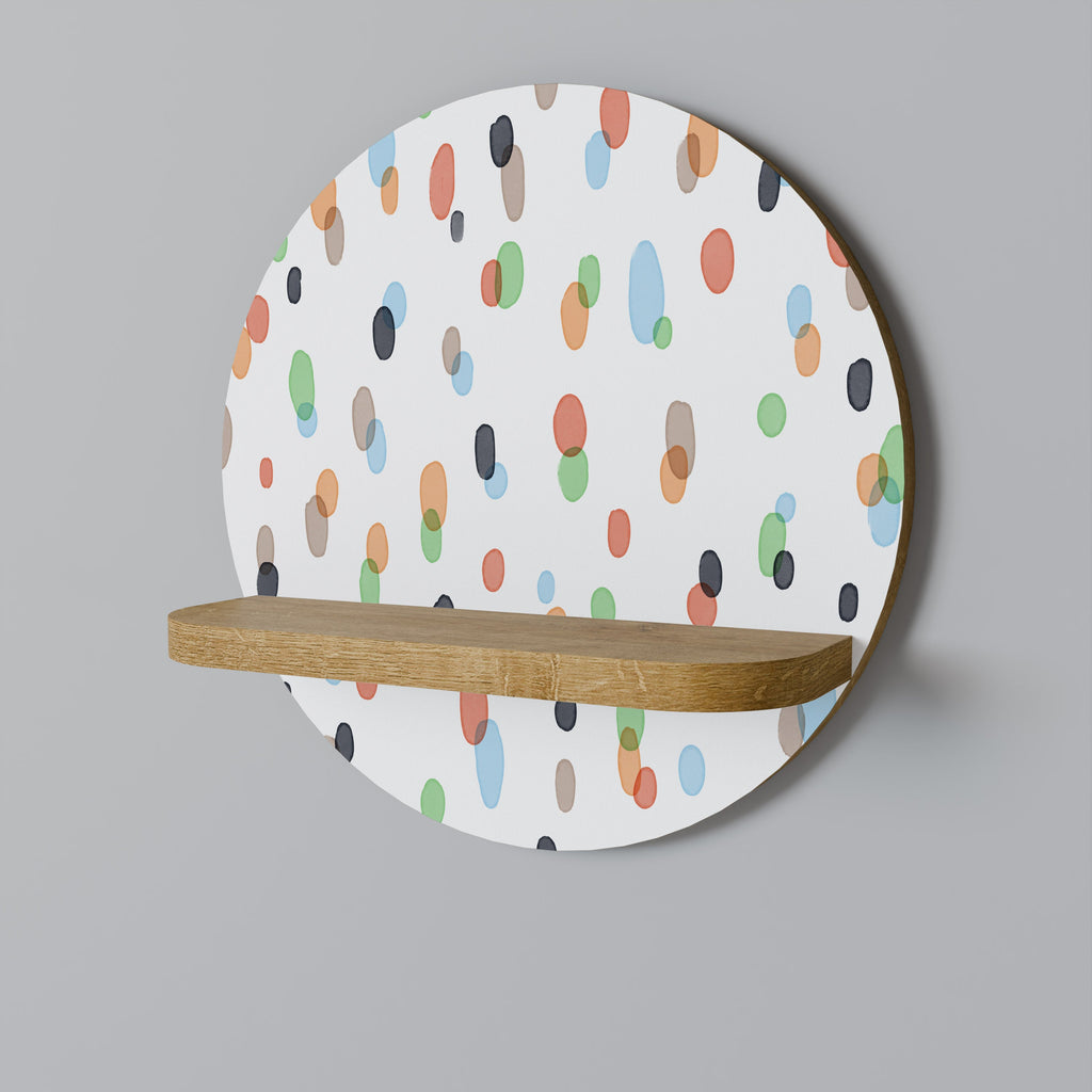 Étagère d'art ronde ENERGETIC SPOTS effet chêne