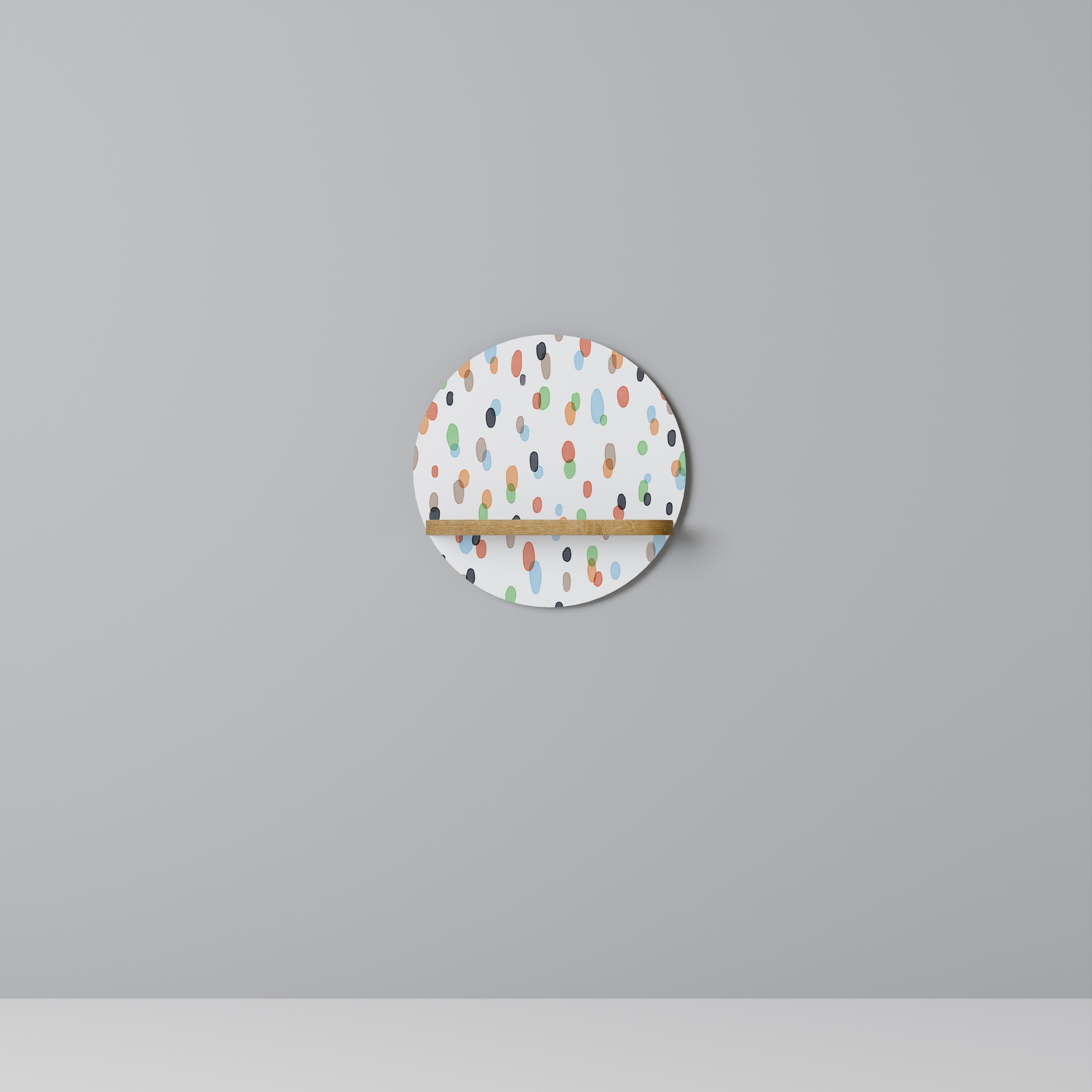 Étagère d'art ronde ENERGETIC SPOTS effet chêne