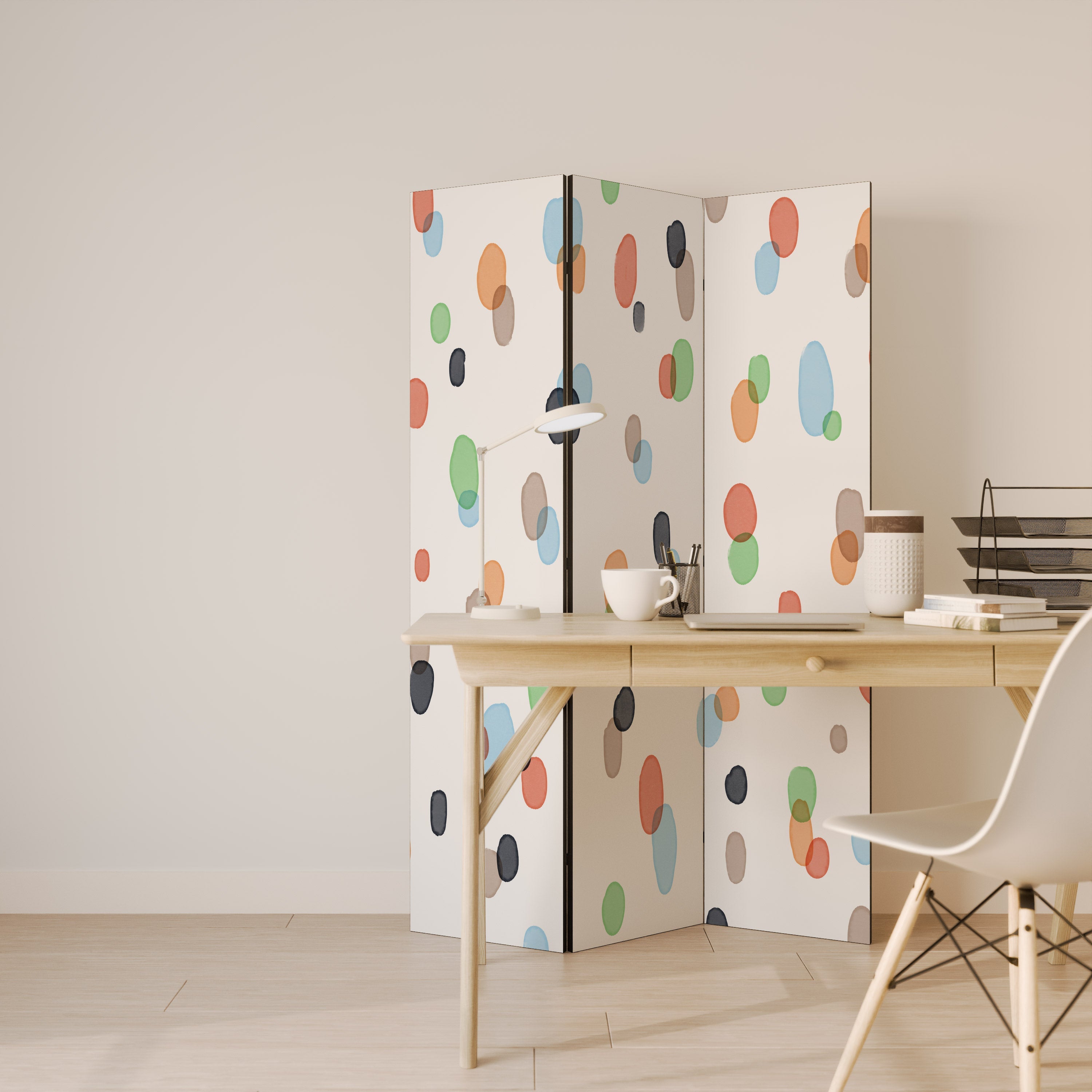 ENERGETIC SPOTS Decorative 3-Panel Room Divider