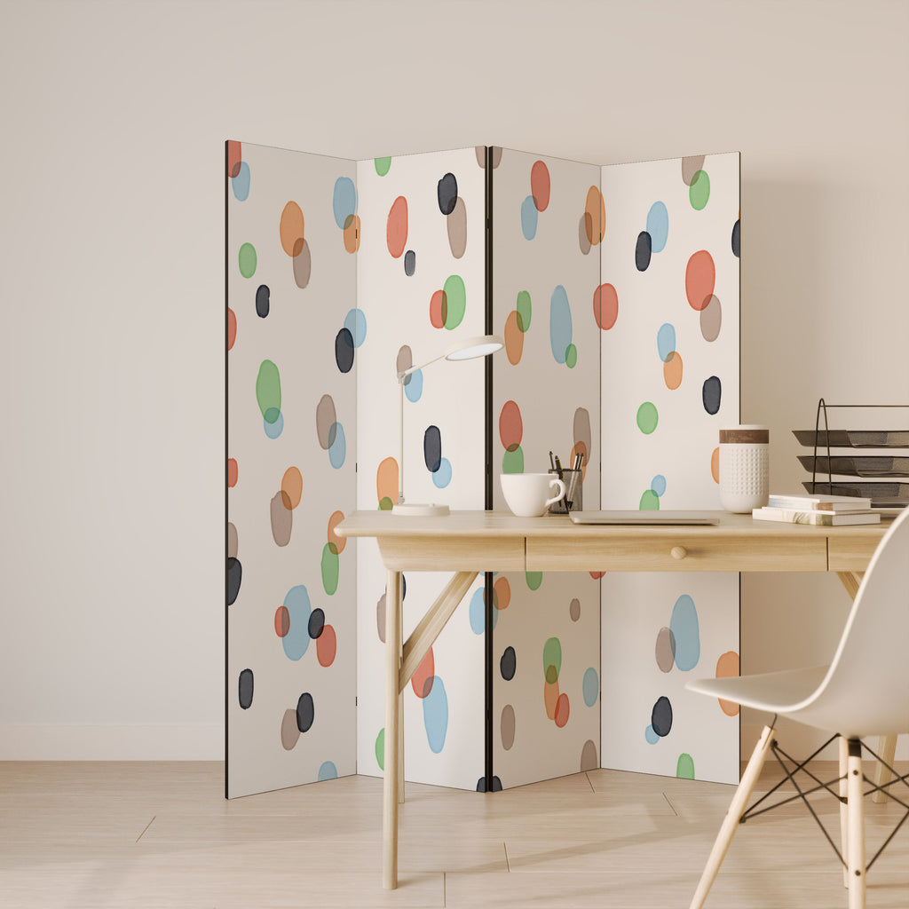 ENERGETIC SPOTS Decorative 4-Panel Room Divider