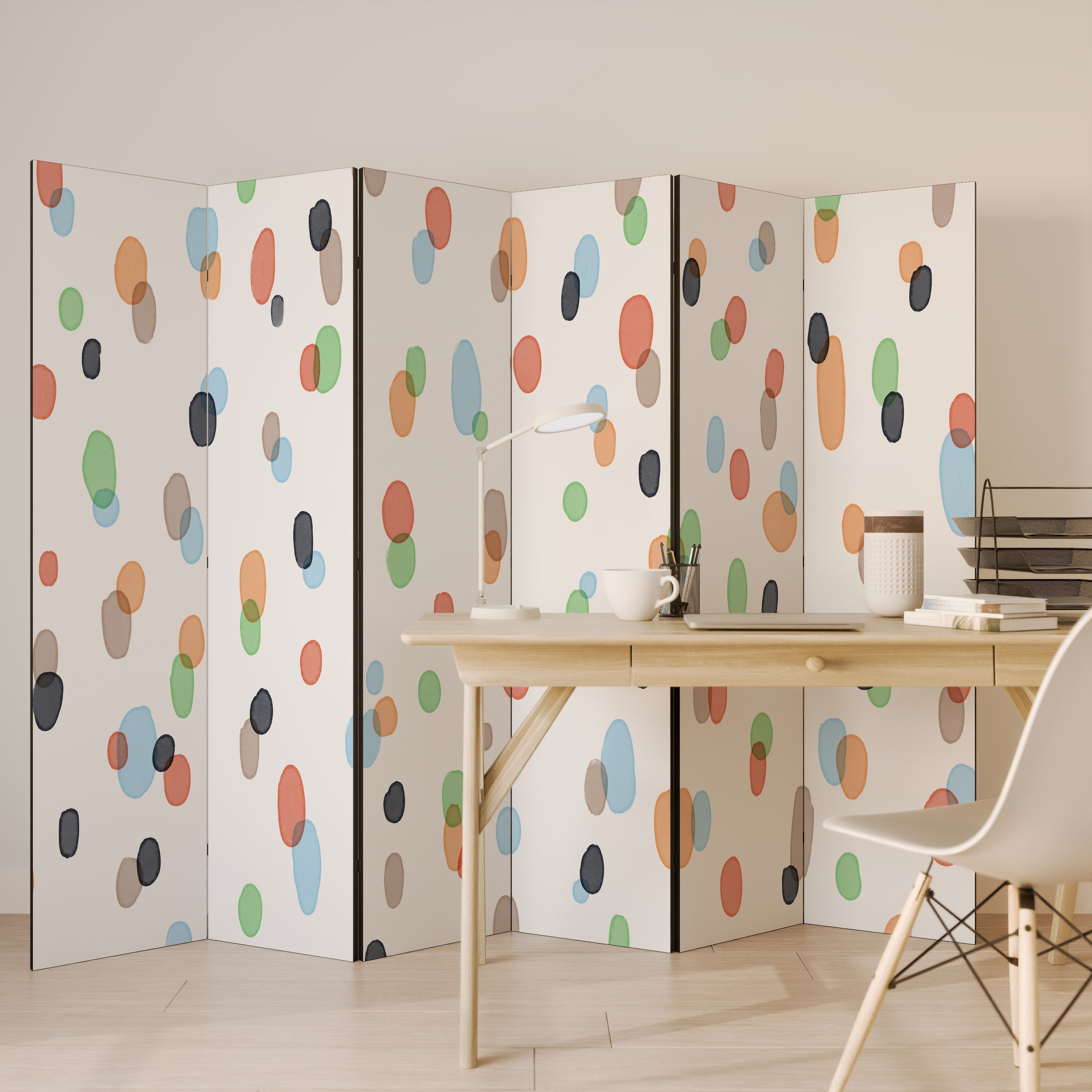 ENERGETIC SPOTS Decorative 6-Panel Room Divider