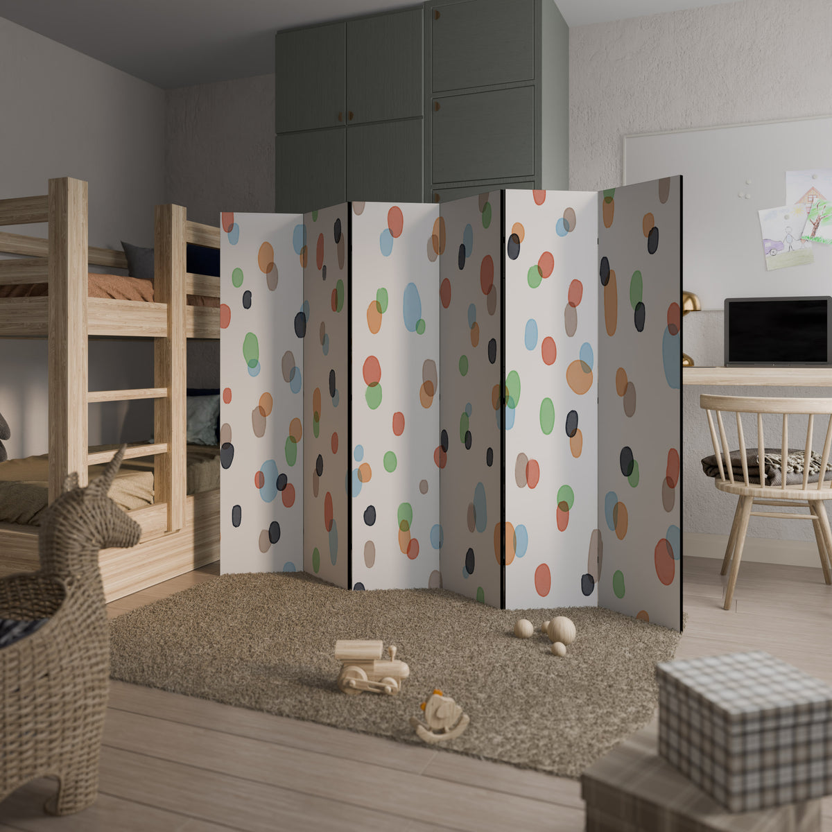 ENERGETIC SPOTS 6-Panel Room Divider