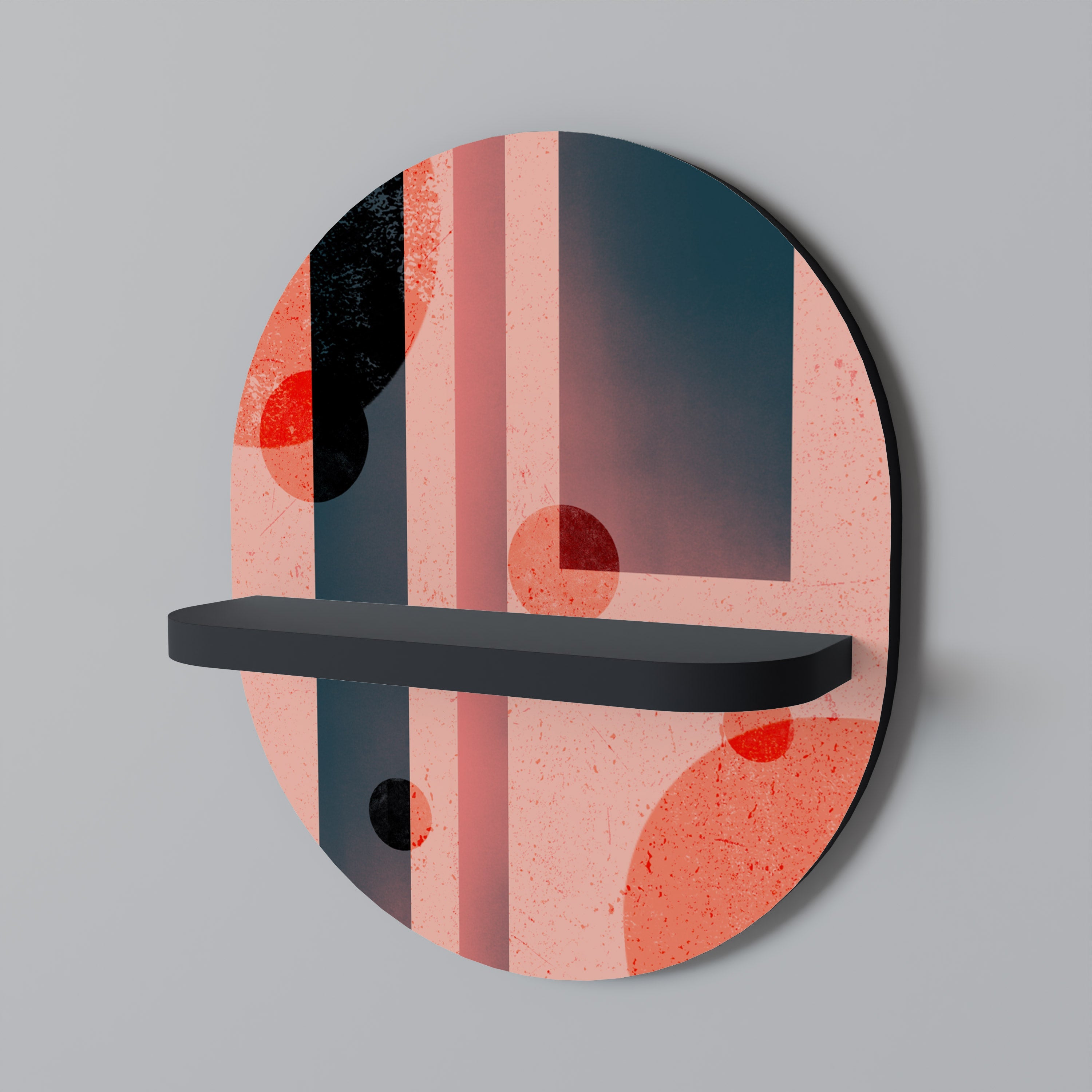 Étagère d'art ovale BLUSHED SPECTRUM en finition noire