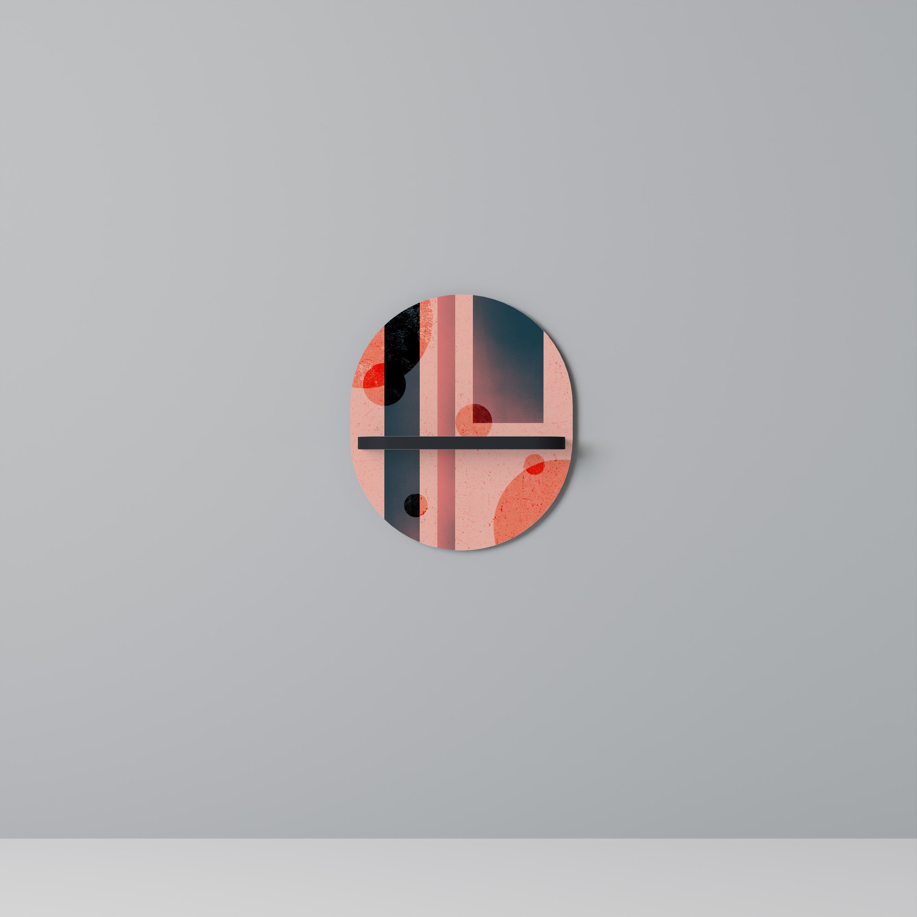 Étagère d'art ovale BLUSHED SPECTRUM en finition noire