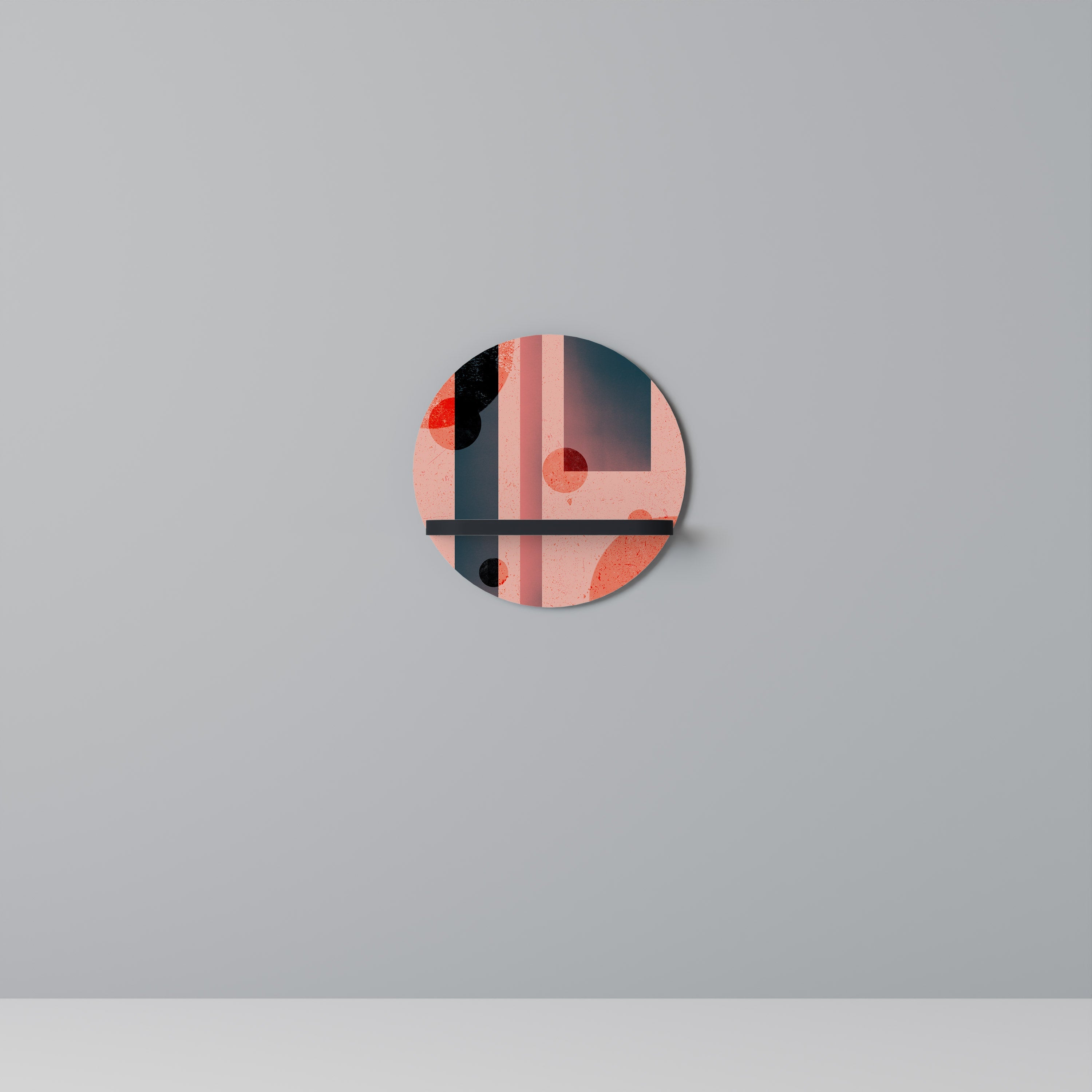 Étagère d'art ronde BLUSHED SPECTRUM en finition noire