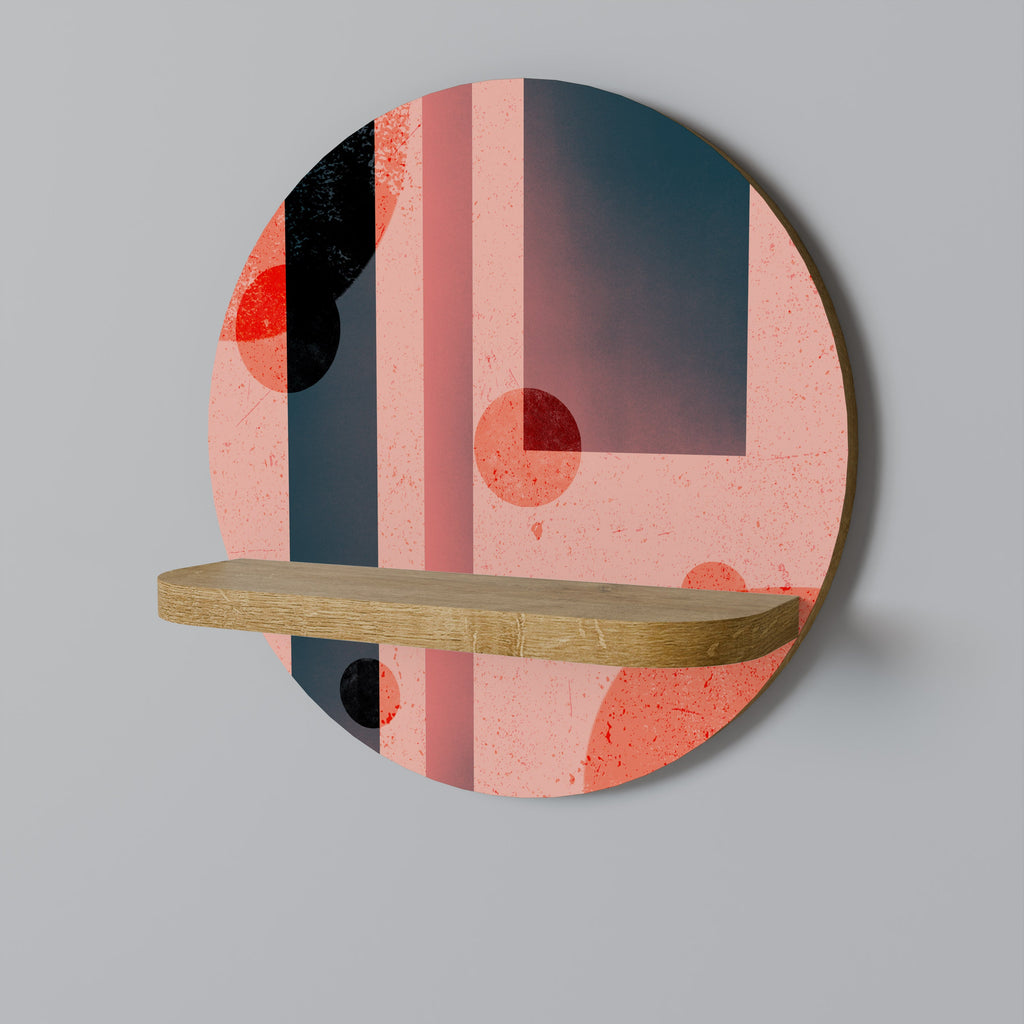 Étagère d'art ronde BLUSHED SPECTRUM effet chêne