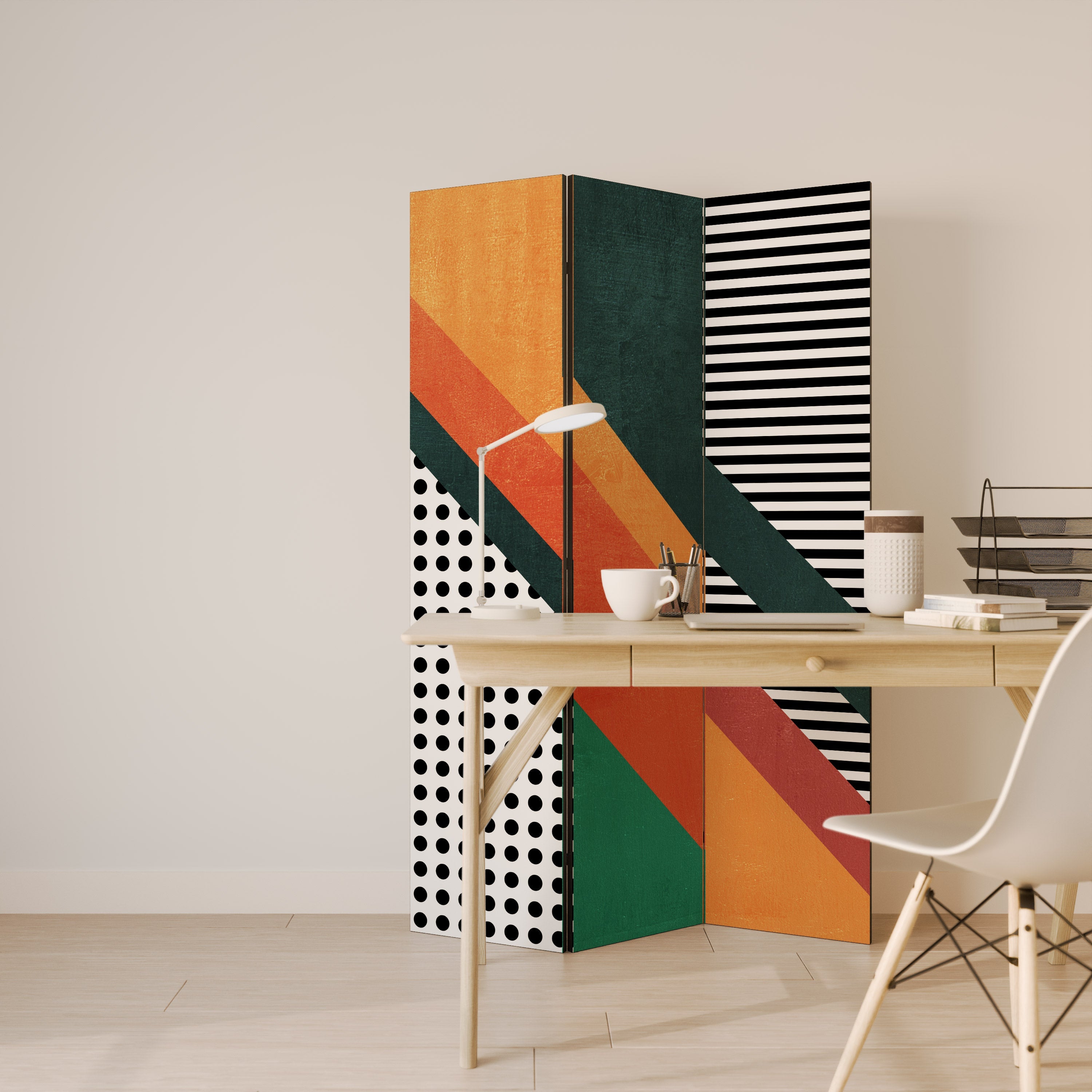 MAKESHIFT ARTISTRY Decorative 3-Panel Room Divider