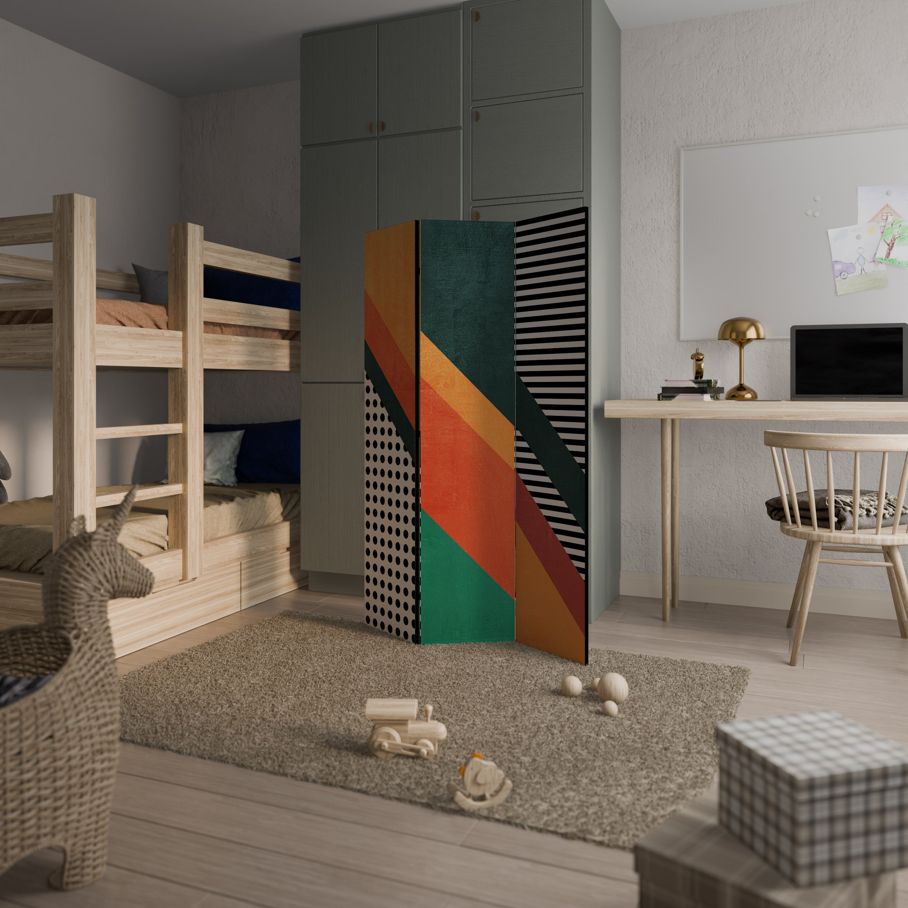 MAKESHIFT ARTISTRY Decorative 3-Panel Room Divider