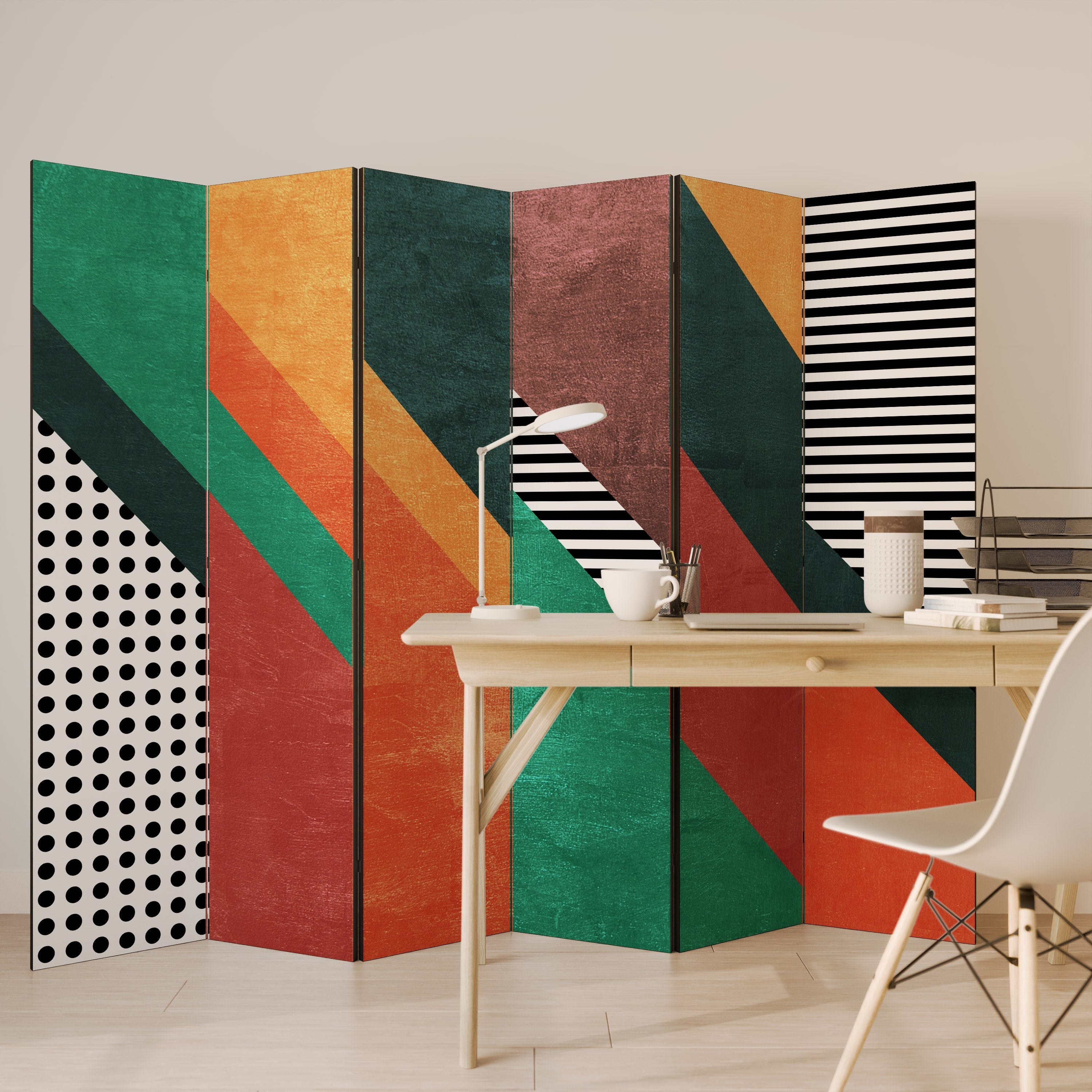 MAKESHIFT ARTISTRY Decorative 6-Panel Room Divider