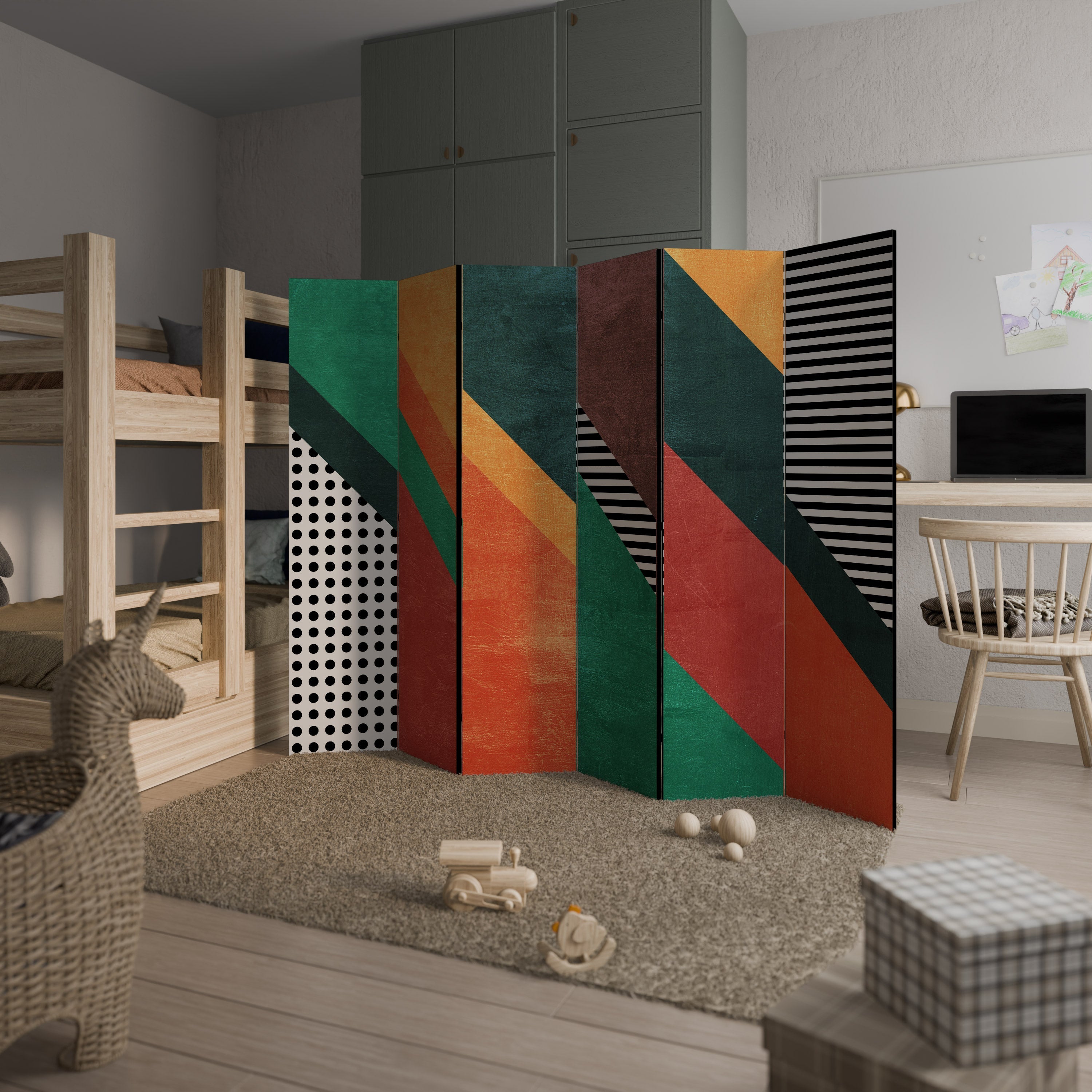 MAKESHIFT ARTISTRY Decorative 6-Panel Room Divider