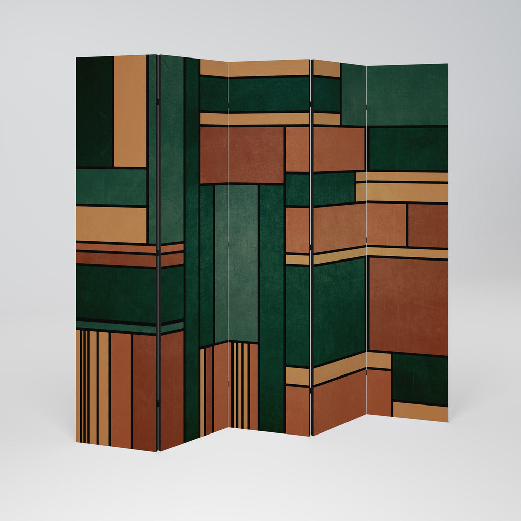 EARTHY FIGURES Decorative 5-Panel Room Divider