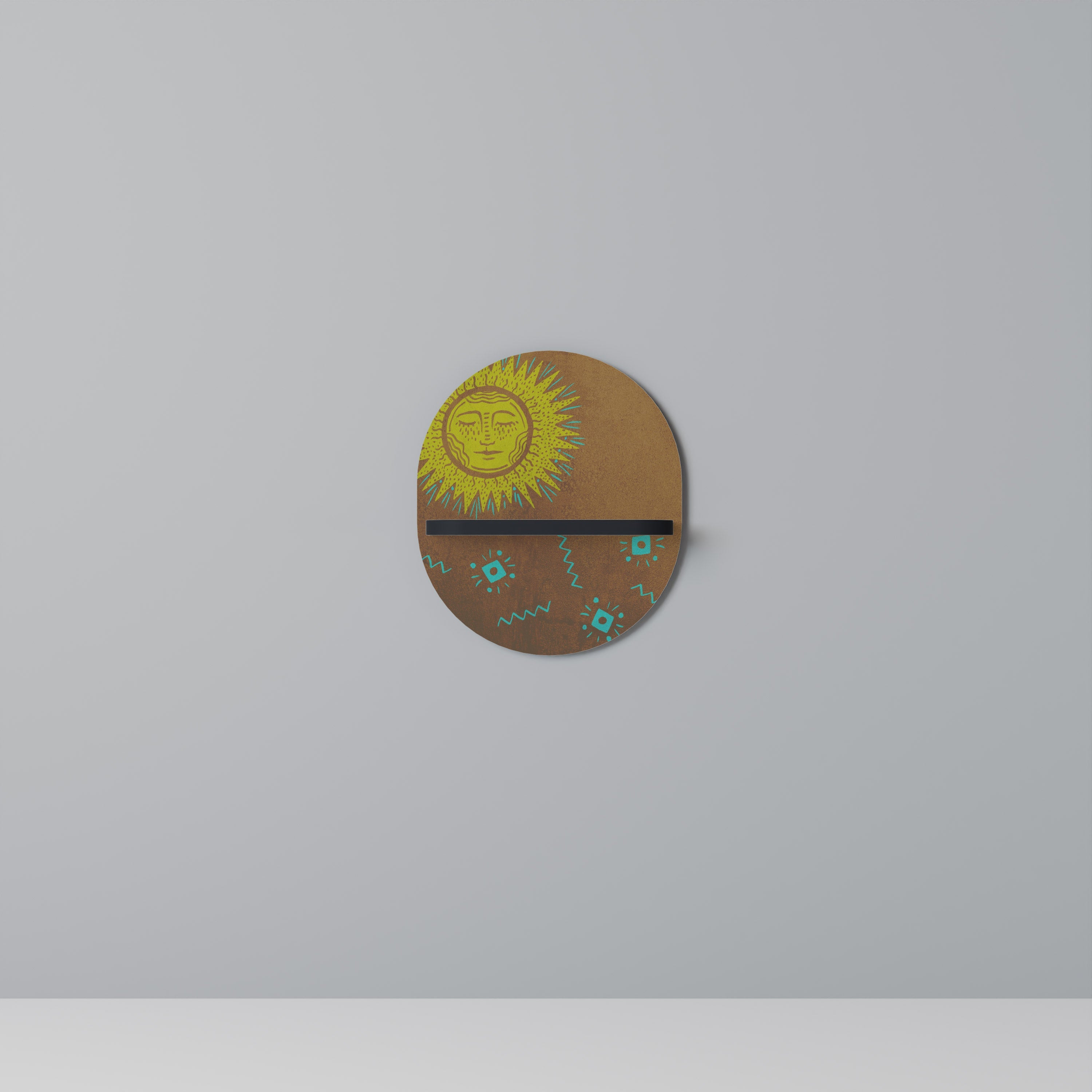 Étagère d'art ovale SUNSHINE PRAISE en finition noire