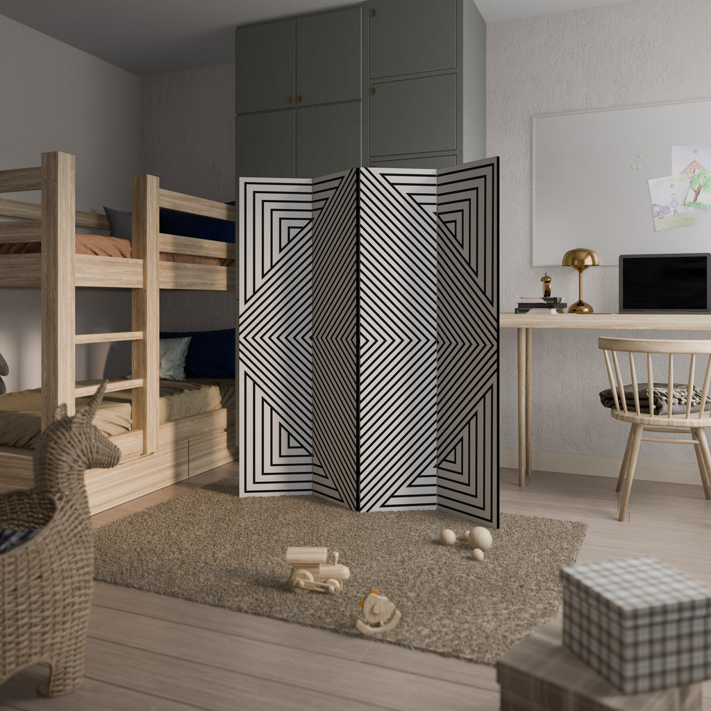 POLYGON ILLUSION 4-Panel Room Divider