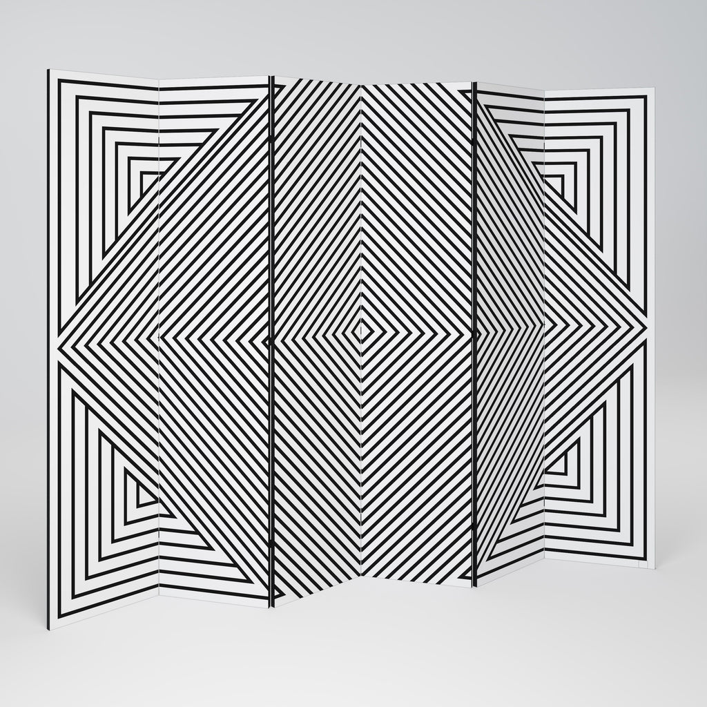 POLYGON ILLUSION Decorative 6-Panel Room Divider
