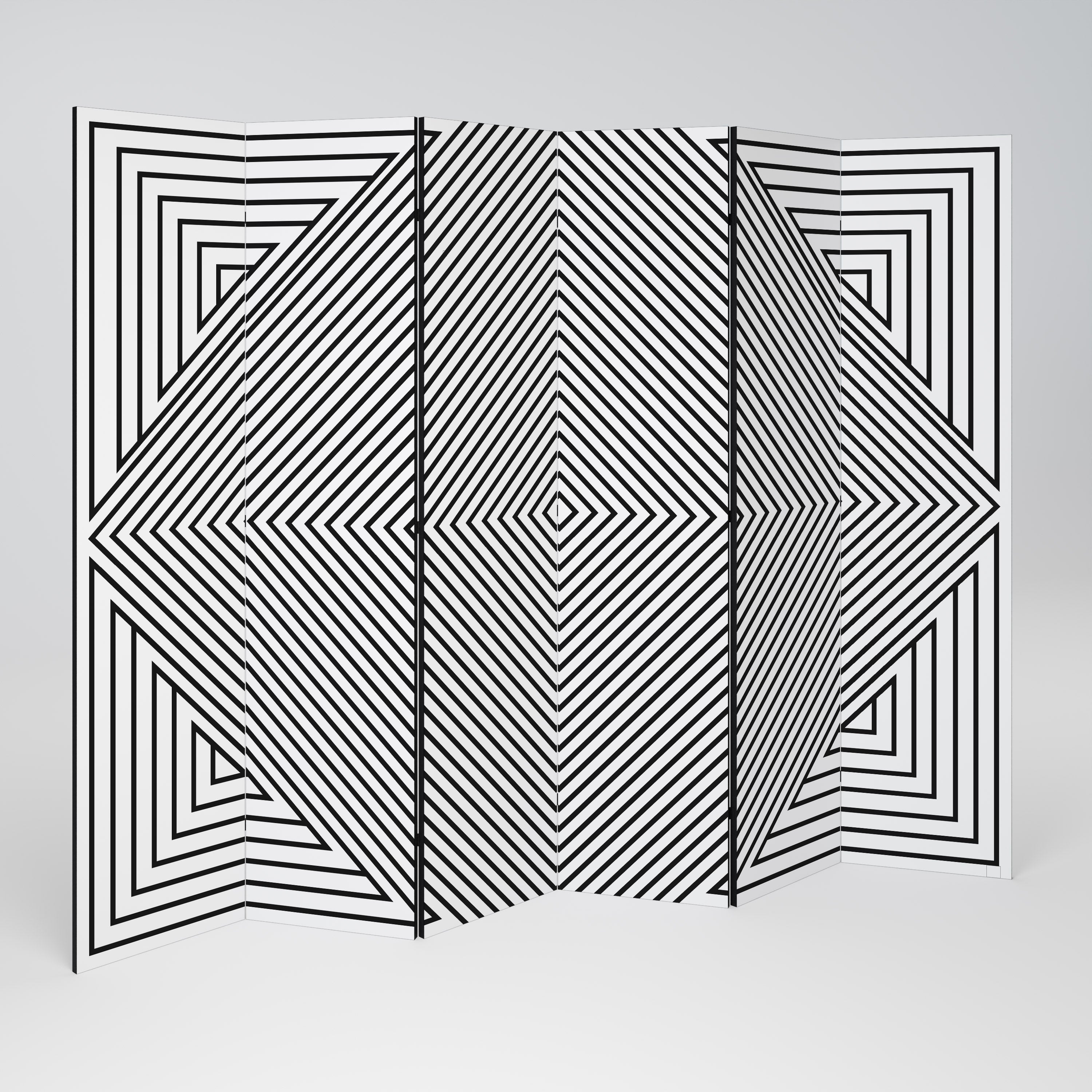 POLYGON ILLUSION Decorative 6-Panel Room Divider