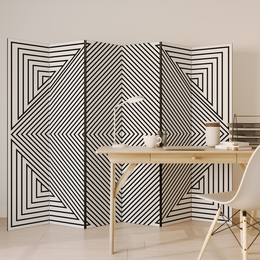 POLYGON ILLUSION Decorative 6-Panel Room Divider