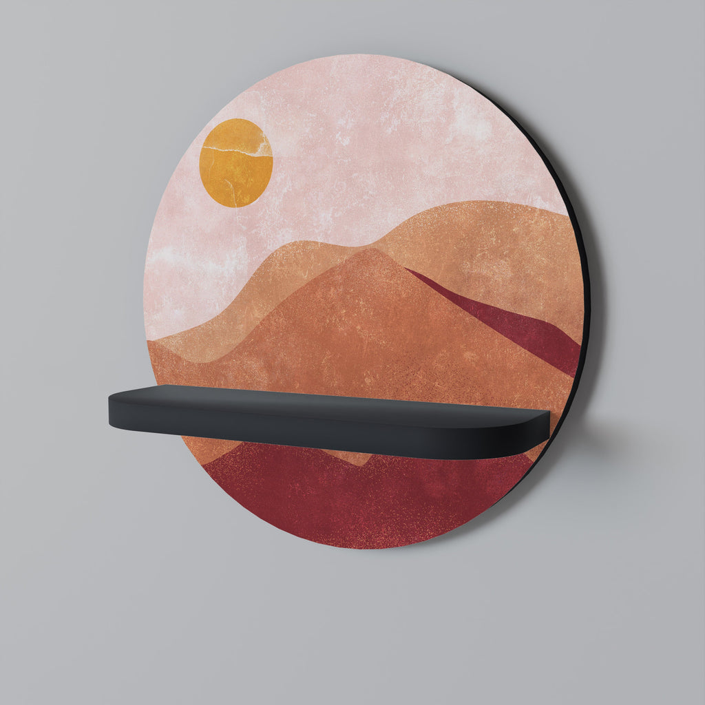 Étagère d'art ronde LUMINOUS SUNLIGHT en finition noire