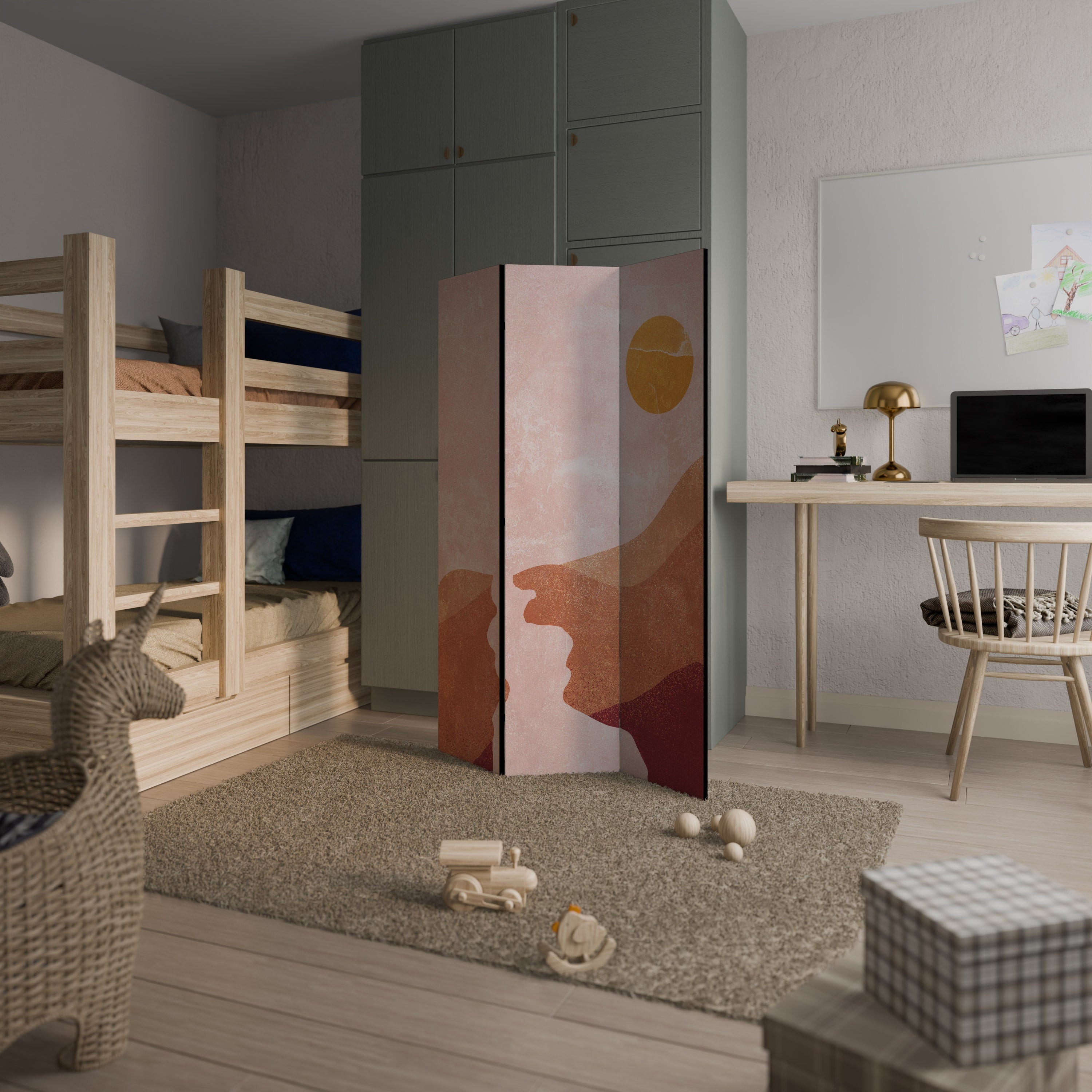 LUMINOUS SUNLIGHT Decorative 3-Panel Room Divider