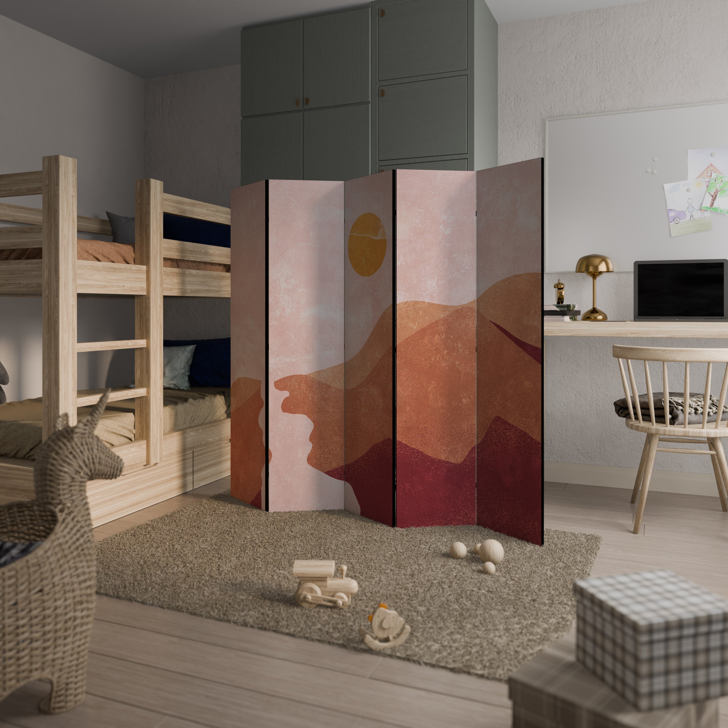 LUMINOUS SUNLIGHT Decorative 5-Panel Room Divider