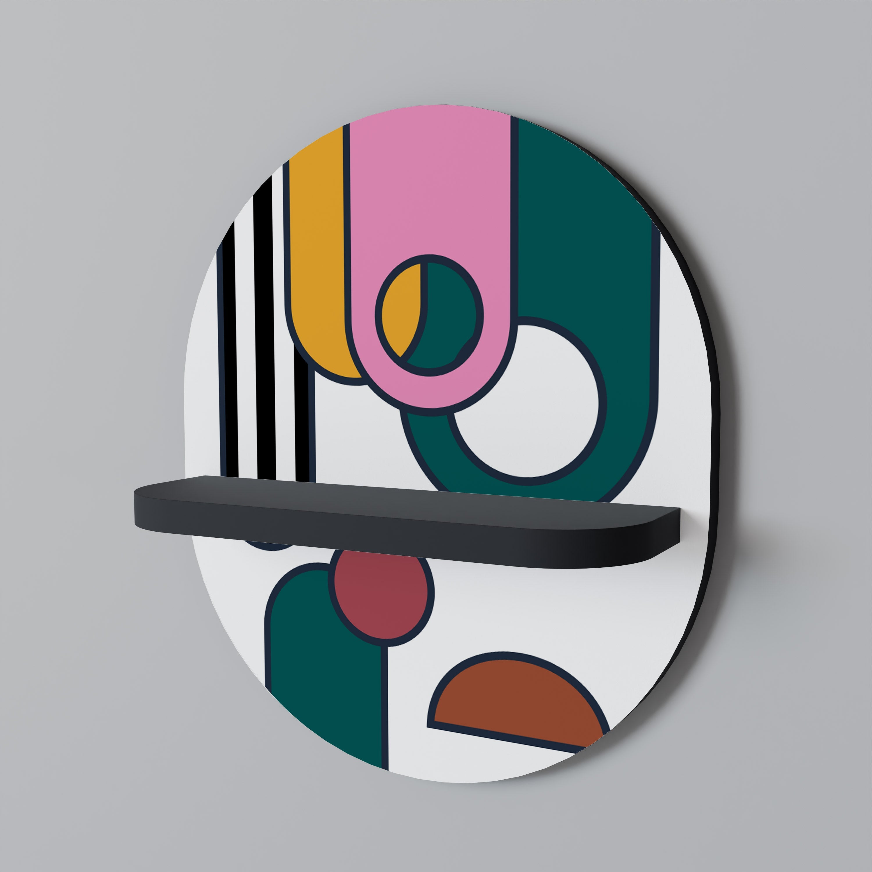 Étagère d'art ovale COOL STORY en finition noire