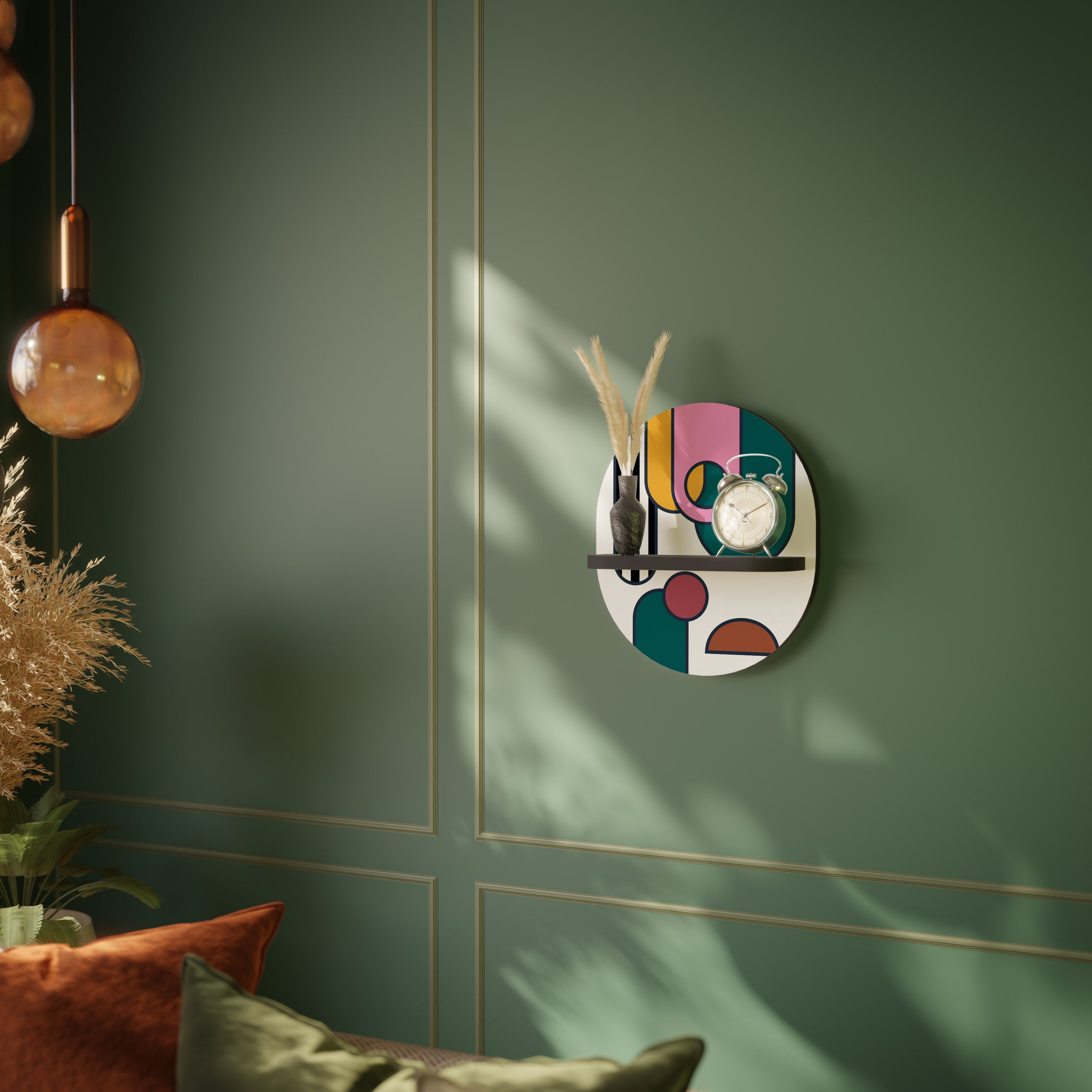 Étagère d'art ovale COOL STORY en finition noire