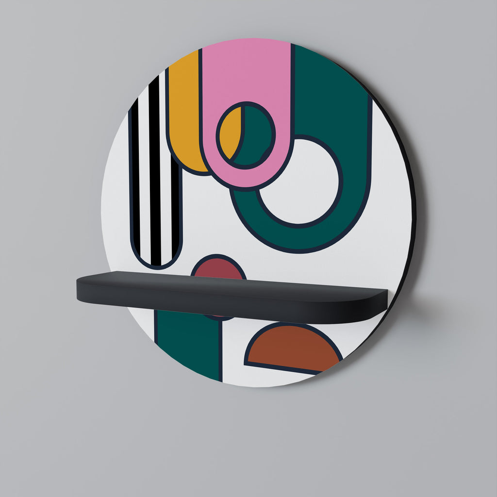 Étagère d'art ronde COOL STORY en finition noire