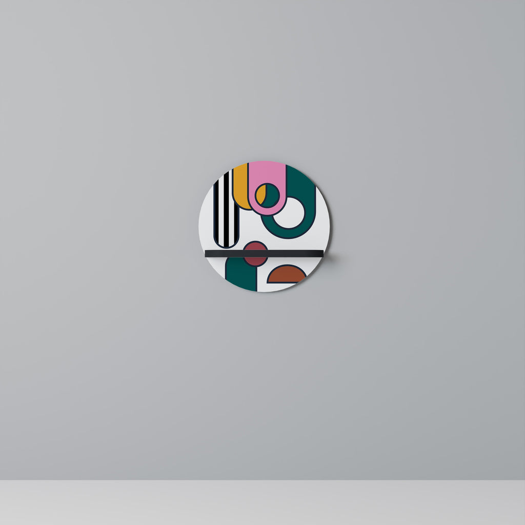 Étagère d'art ronde COOL STORY en finition noire