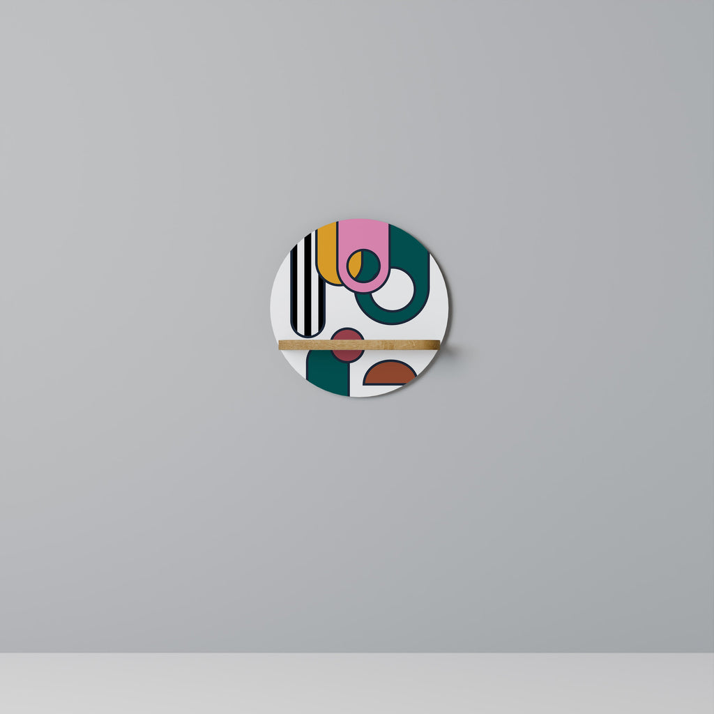 Étagère d'art ronde effet chêne COOL STORY