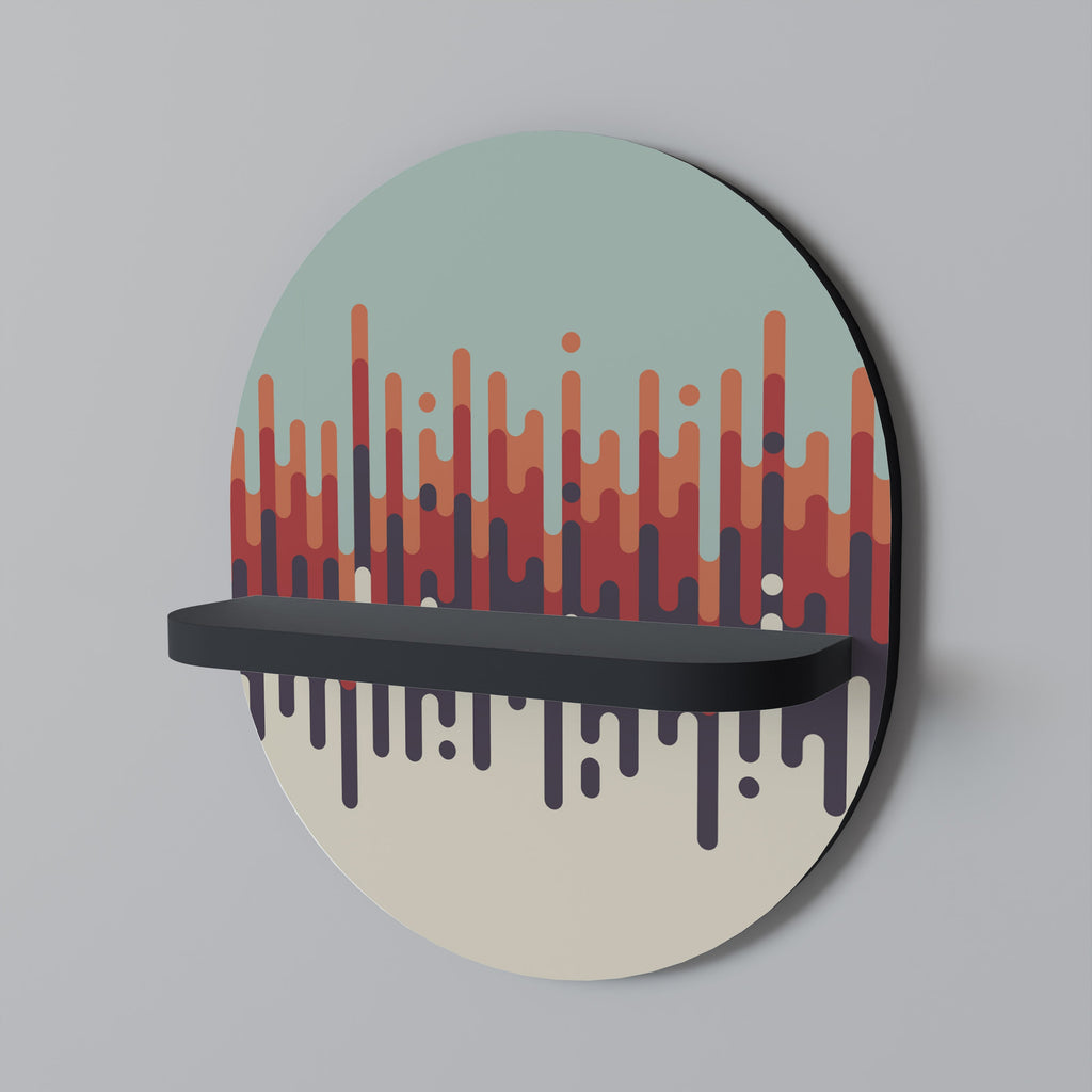 CHROMA CONTOURS Oval Art Shelf In Black Finish