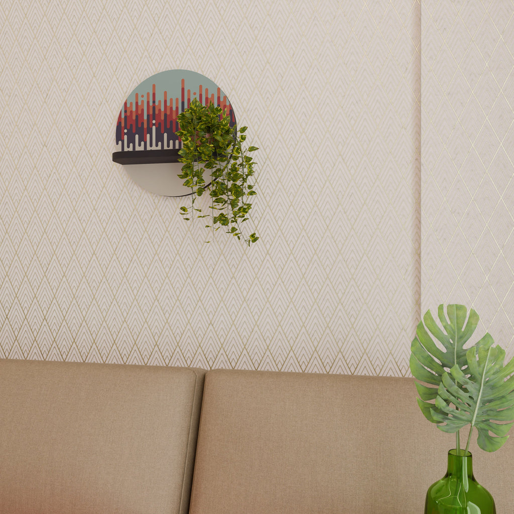 Étagère d'art ronde CHROMA CONTOURS en finition noire