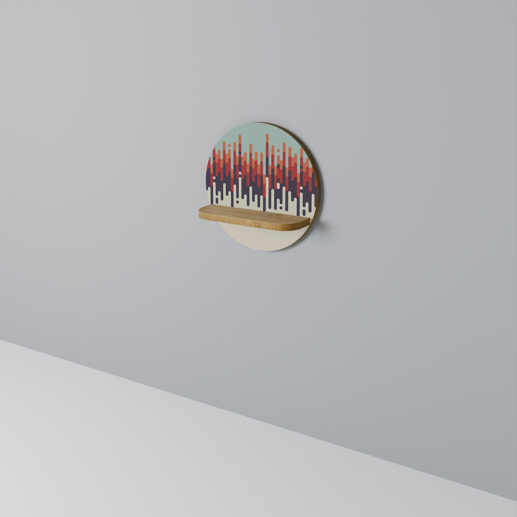 Étagère d'art ronde CHROMA CONTOURS effet chêne