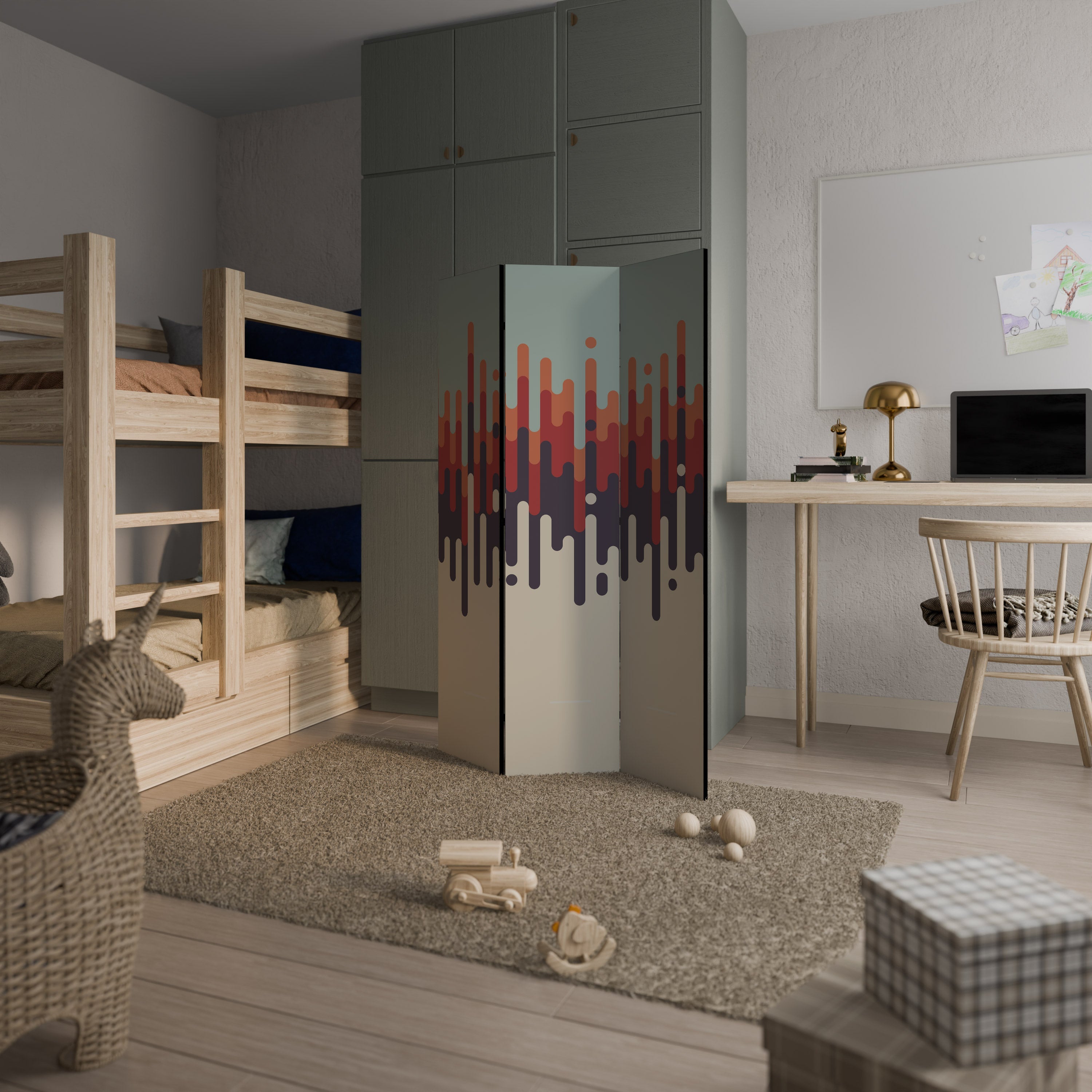 CHROMA CONTOURS Decorative 3-Panel Room Divider