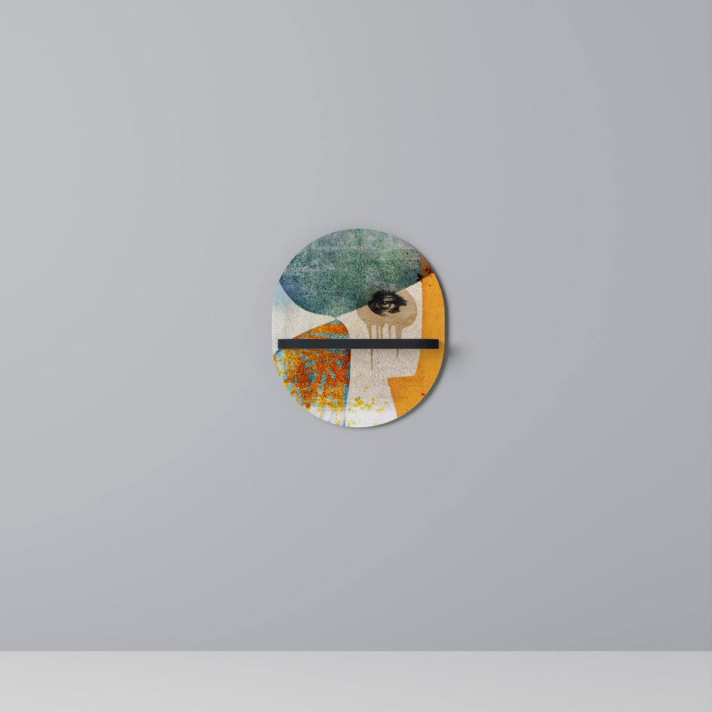 Étagère ovale à motifs abstraits en finition noire