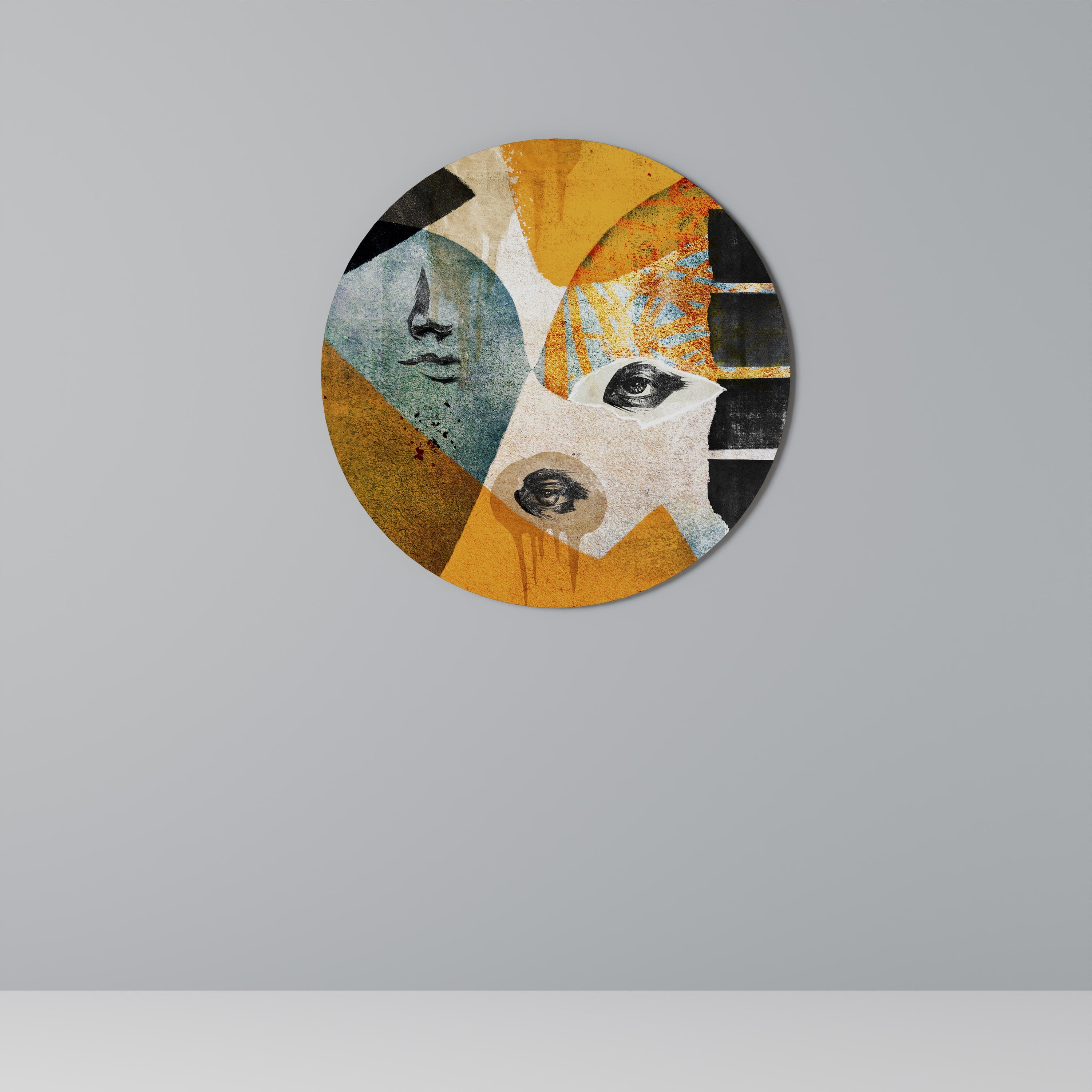 VISAGES ABSTRAITS Art mural rond