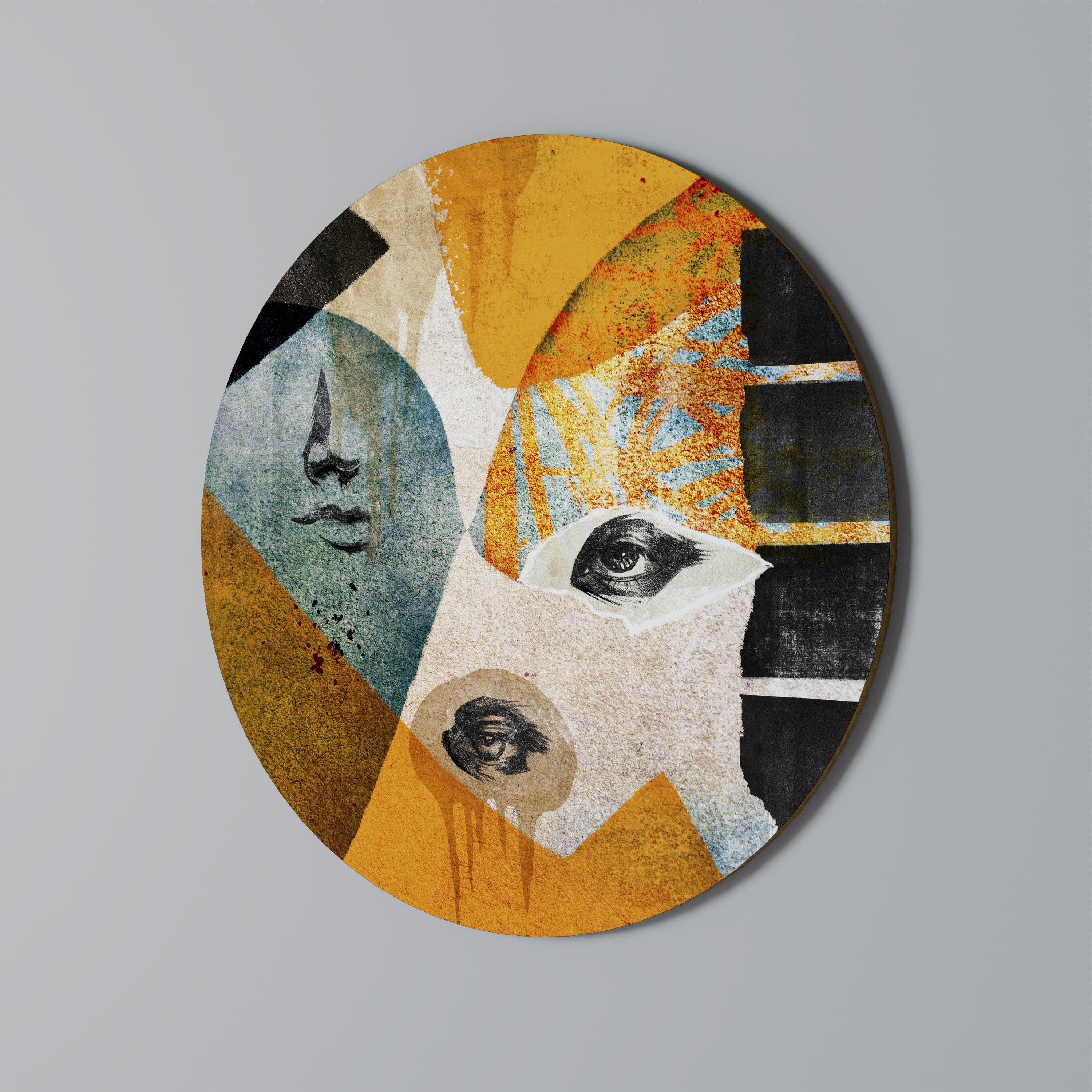 VISAGES ABSTRAITS Art mural rond