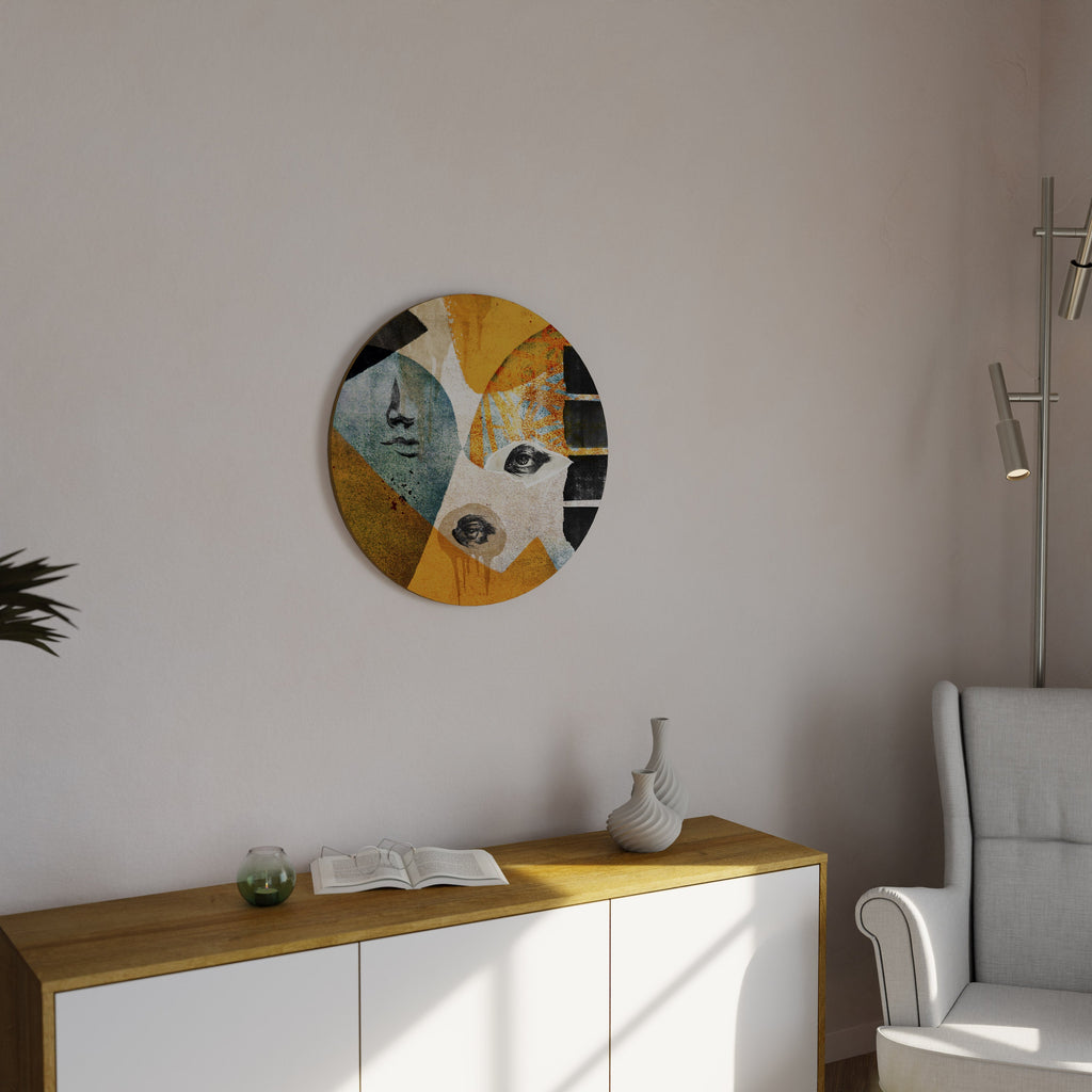 VISAGES ABSTRAITS Art mural rond