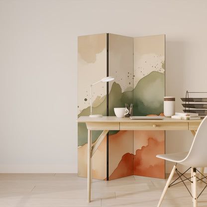 WATERCOLOUR PEAKS 3-Panel Room Divider