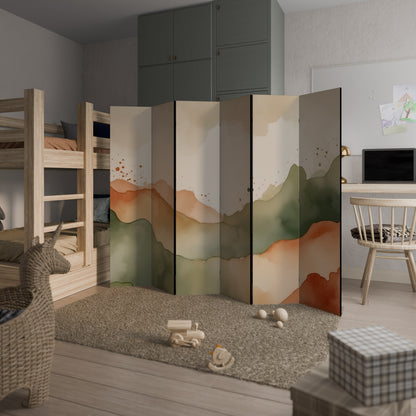 WATERCOLOUR PEAKS 6-Panel Room Divider