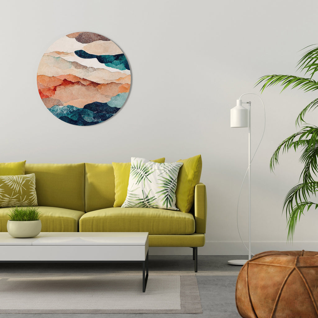 Paysage abstrait Art mural rond