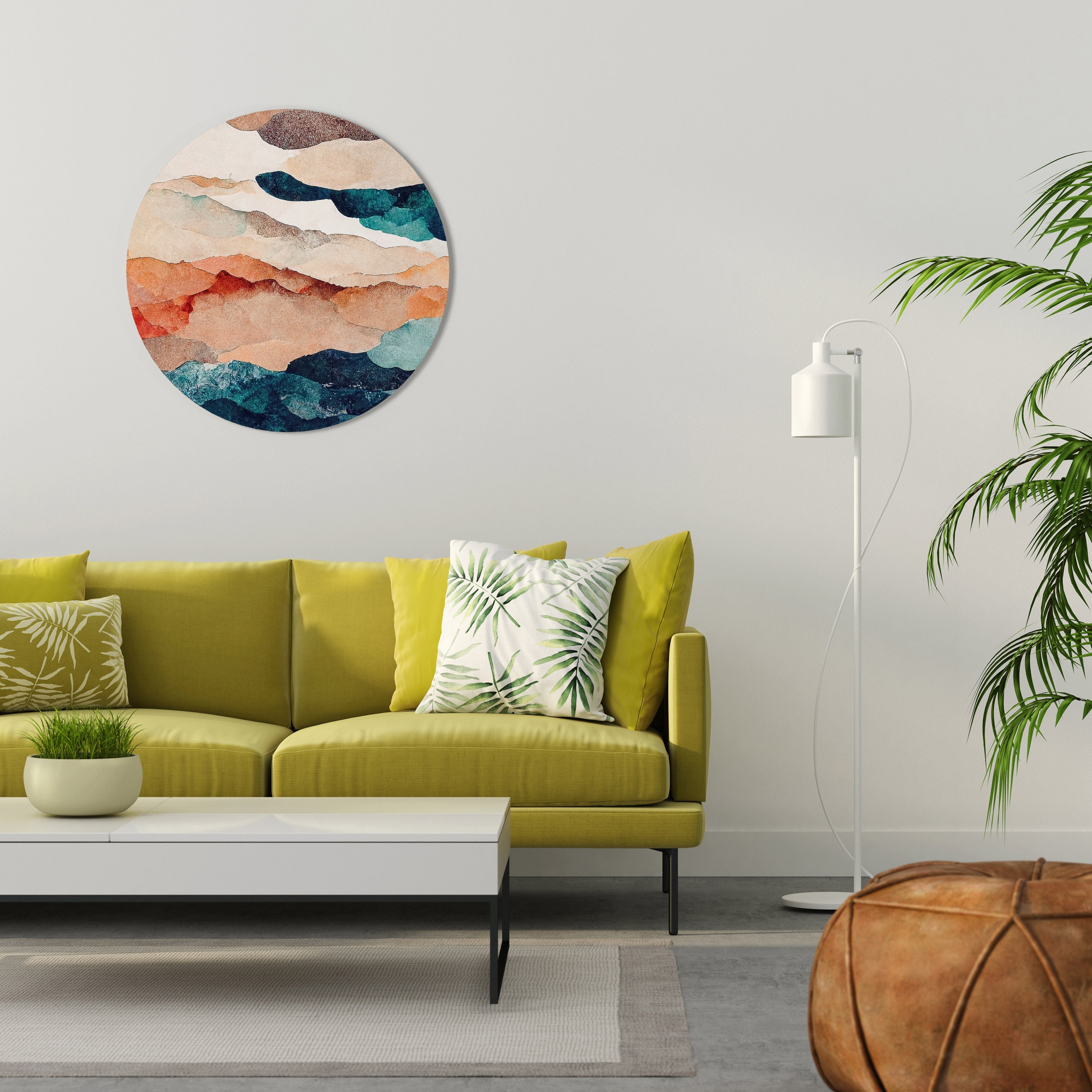 Paysage abstrait Art mural rond