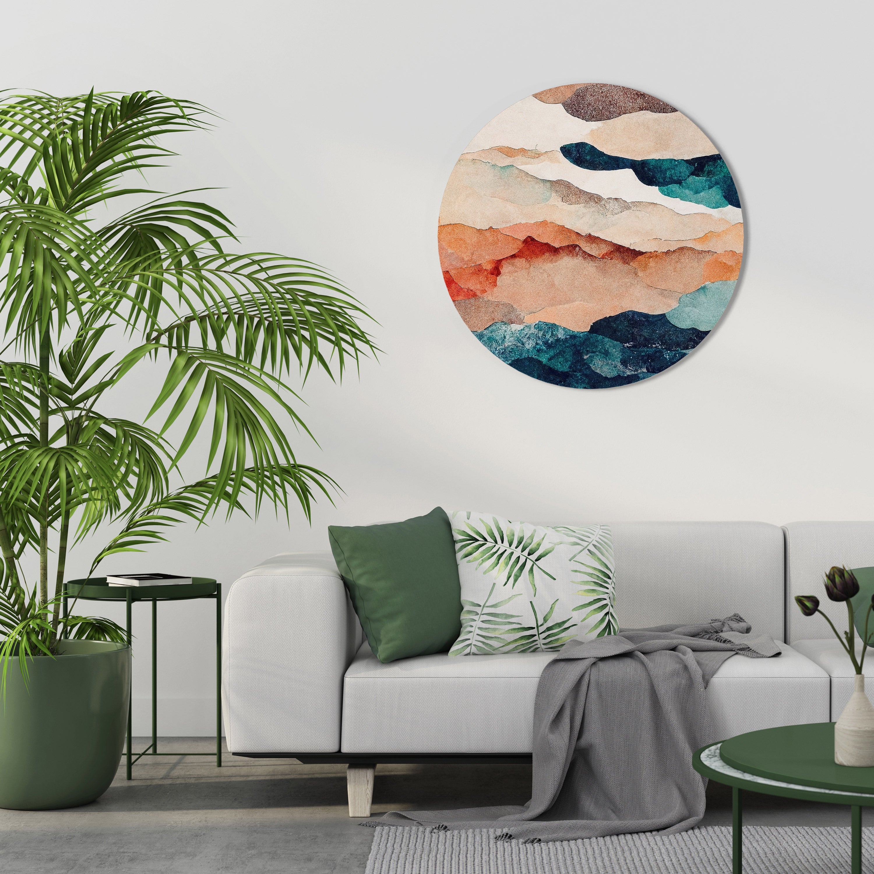 Paysage abstrait Art mural rond