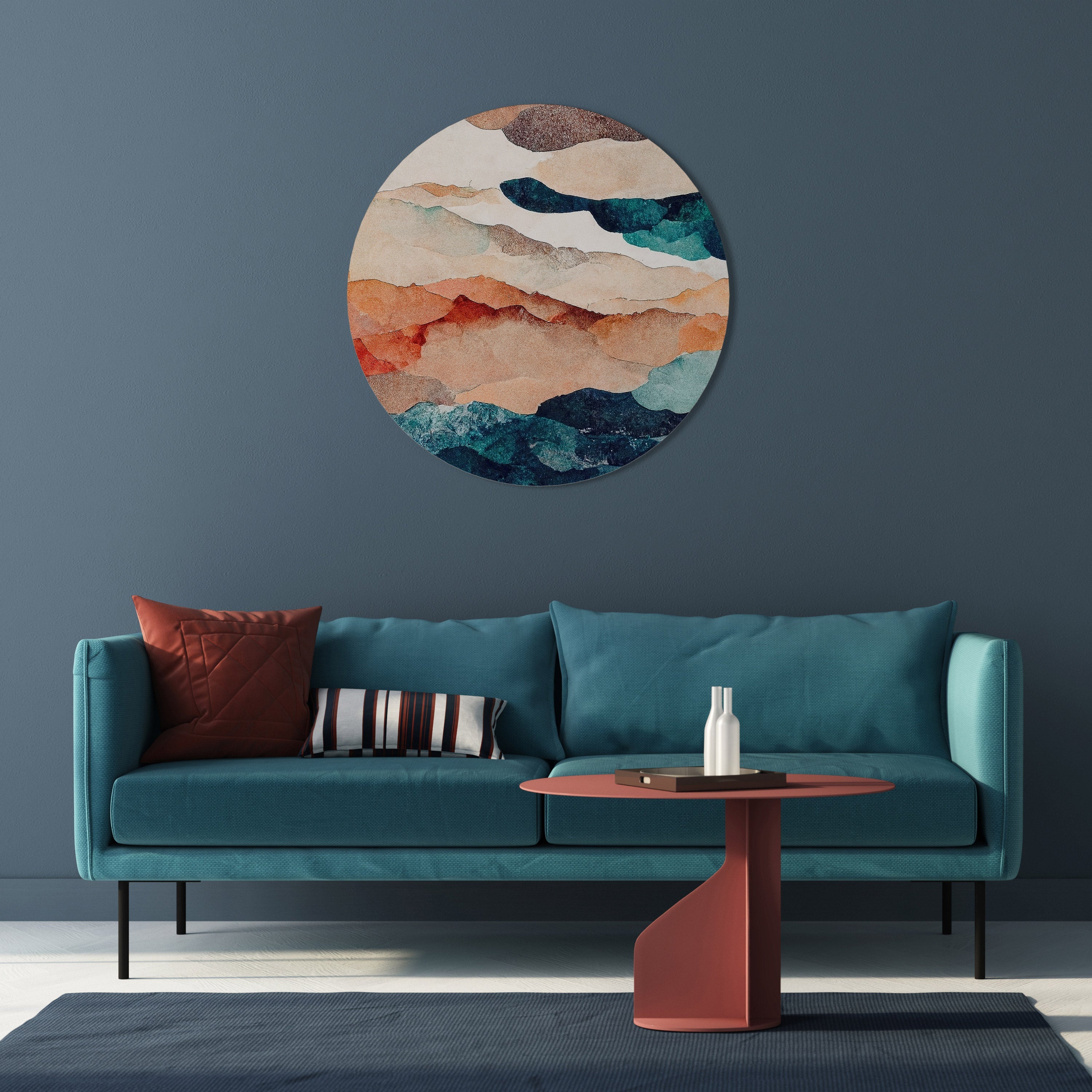 Paysage abstrait Art mural rond