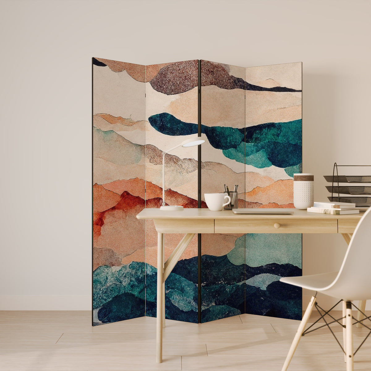 ABSTRACT LANDSCAPE 4-Panel Room Divider