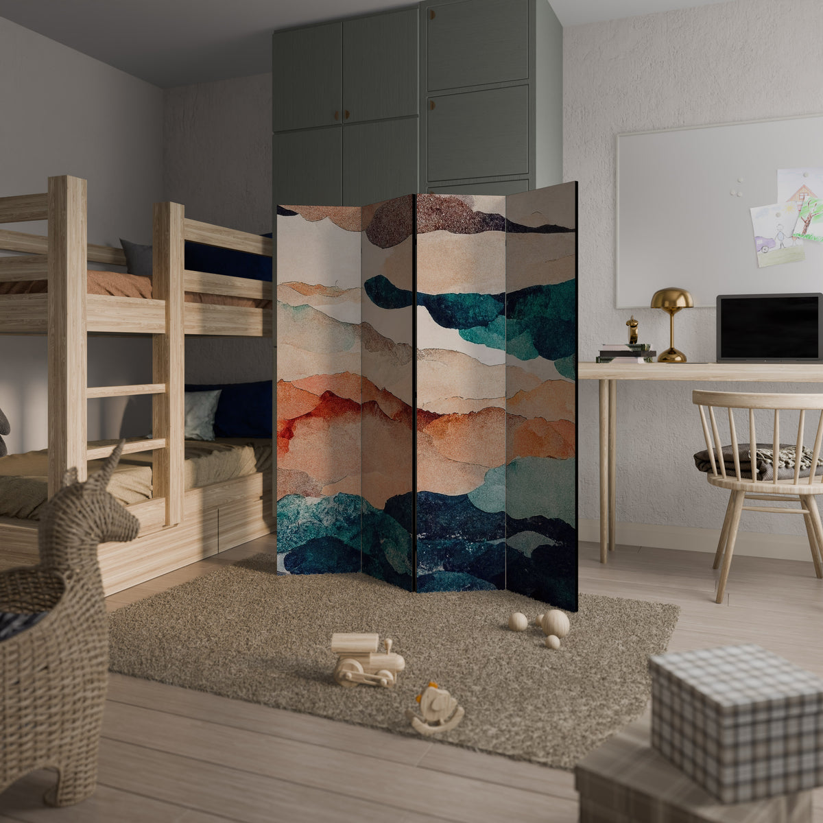 ABSTRACT LANDSCAPE 4-Panel Room Divider